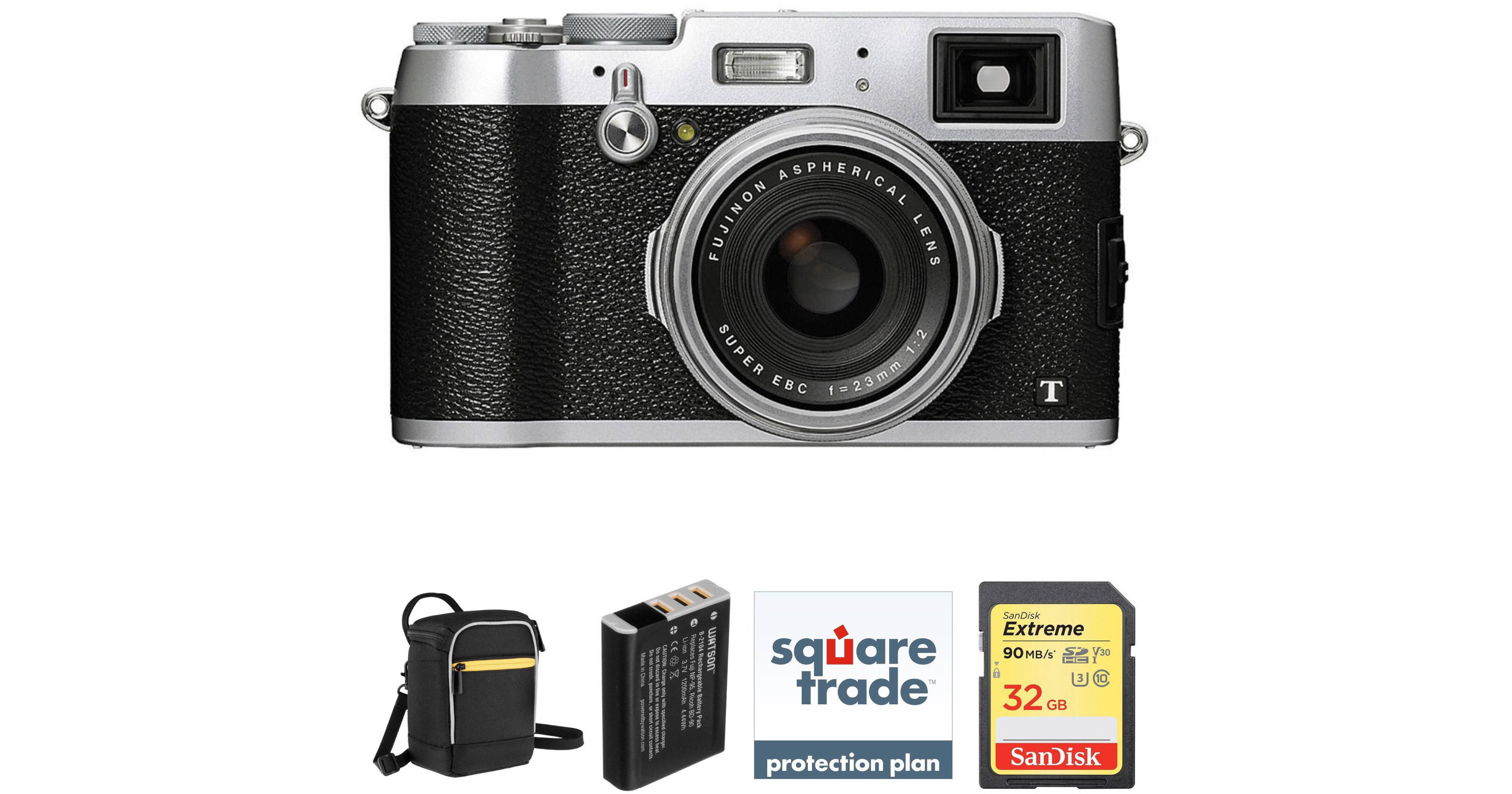 FUJIFILM X100T Digital Camera Deluxe Kit (Silver) B&H Photo