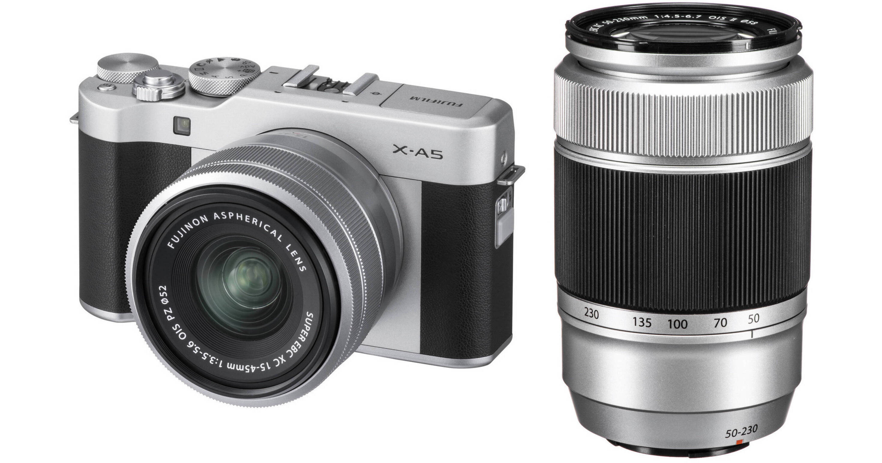 FUJIFILM X-A5 Mirrorless Camera with 15-45mm and 50-230mm Lens