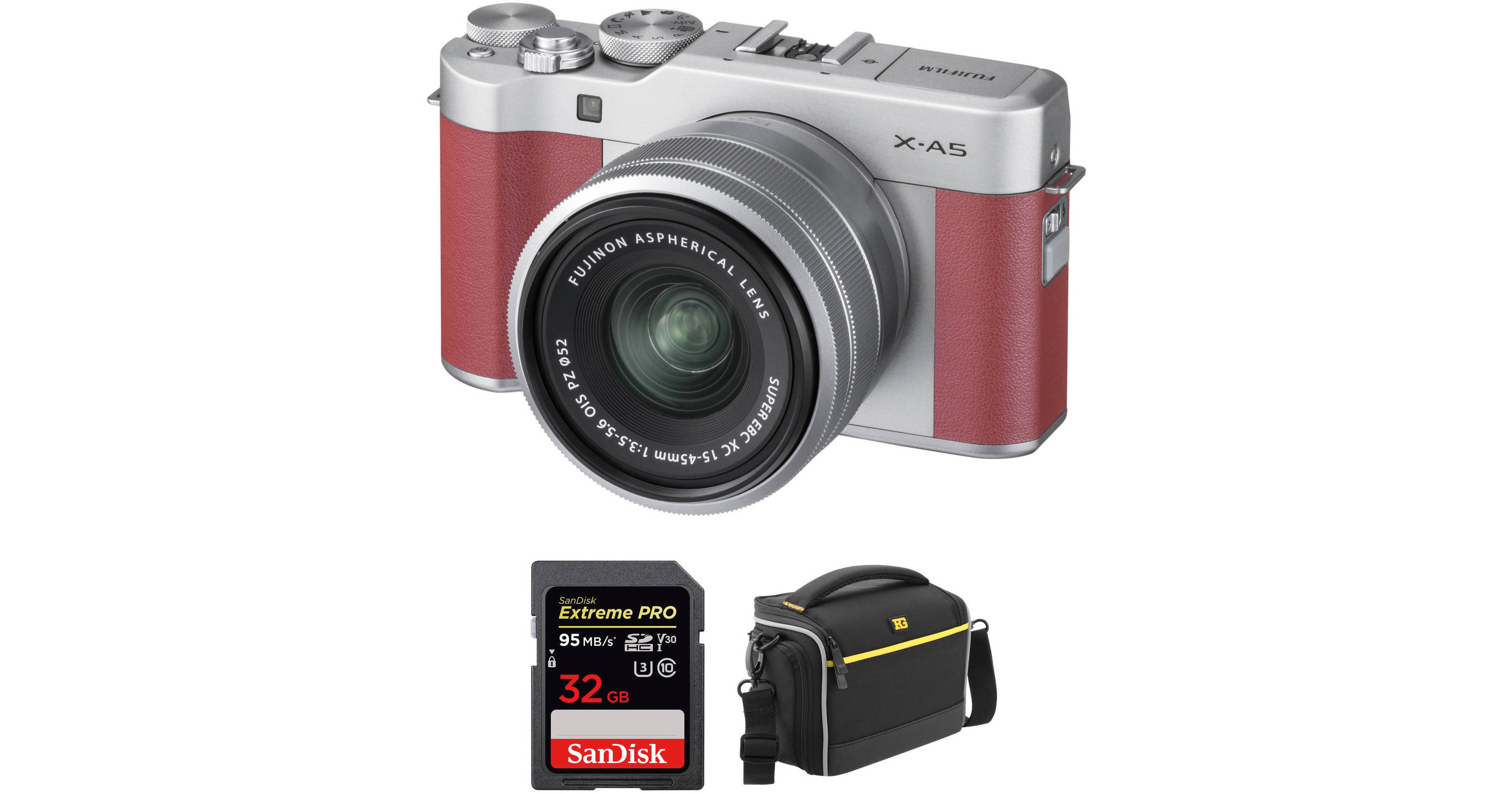FUJI FILM X−A5 X-A5 PINK FUJIFILM X-A5 Mirrorless Digital Camera with 15-45mm Lens