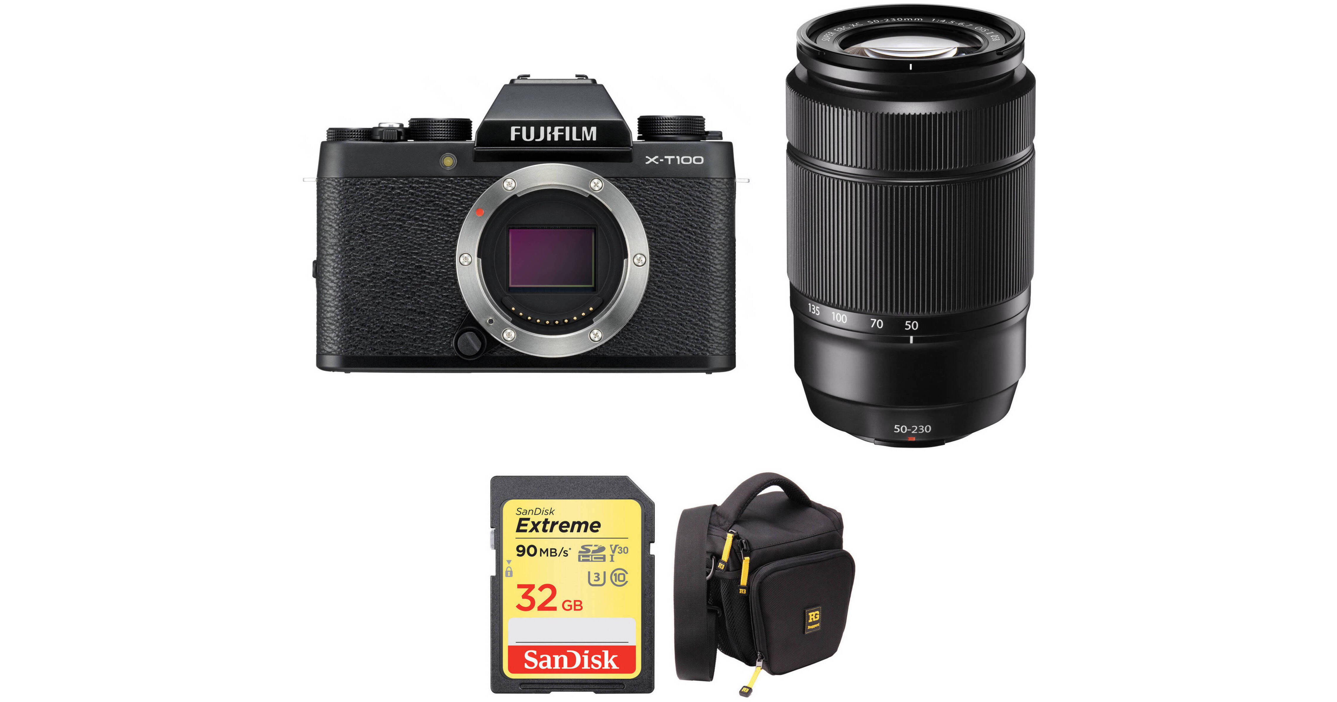 FUJIFILM X-T100 Mirrorless Digital Camera with 50-230mm Lens and
