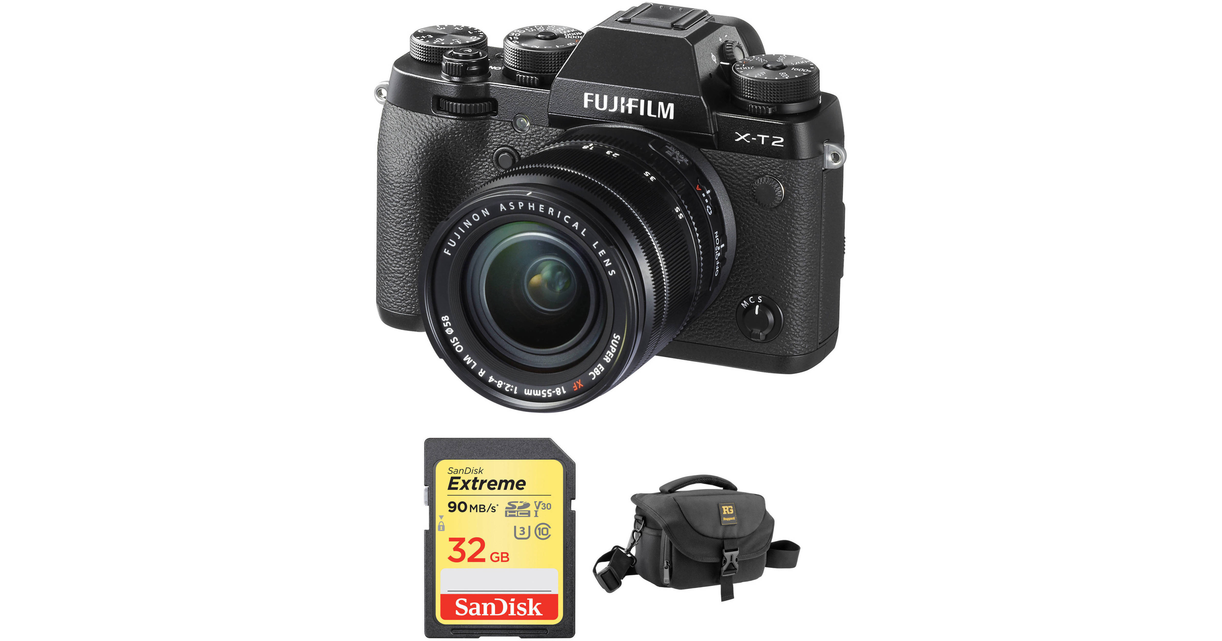 FUJIFILM X-T2 Mirrorless Digital Camera with 18-55mm Lens and