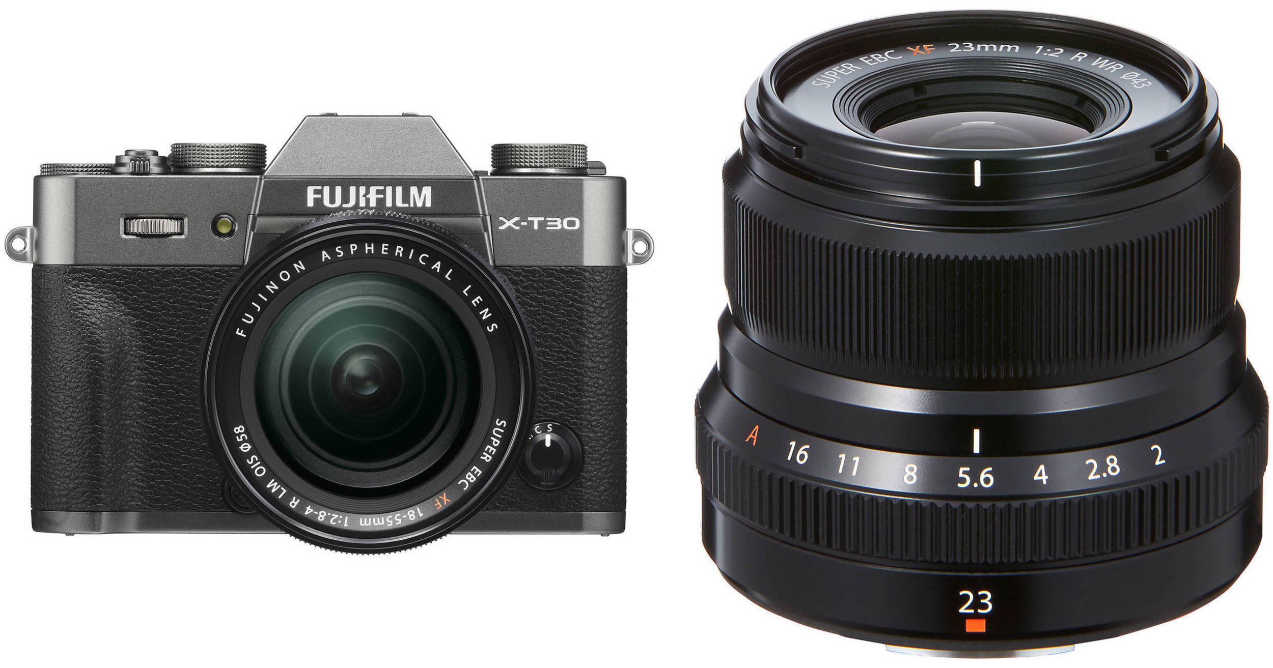 FUJIFILM X-T30 Mirrorless Digital Camera with 18-55mm and 23mm