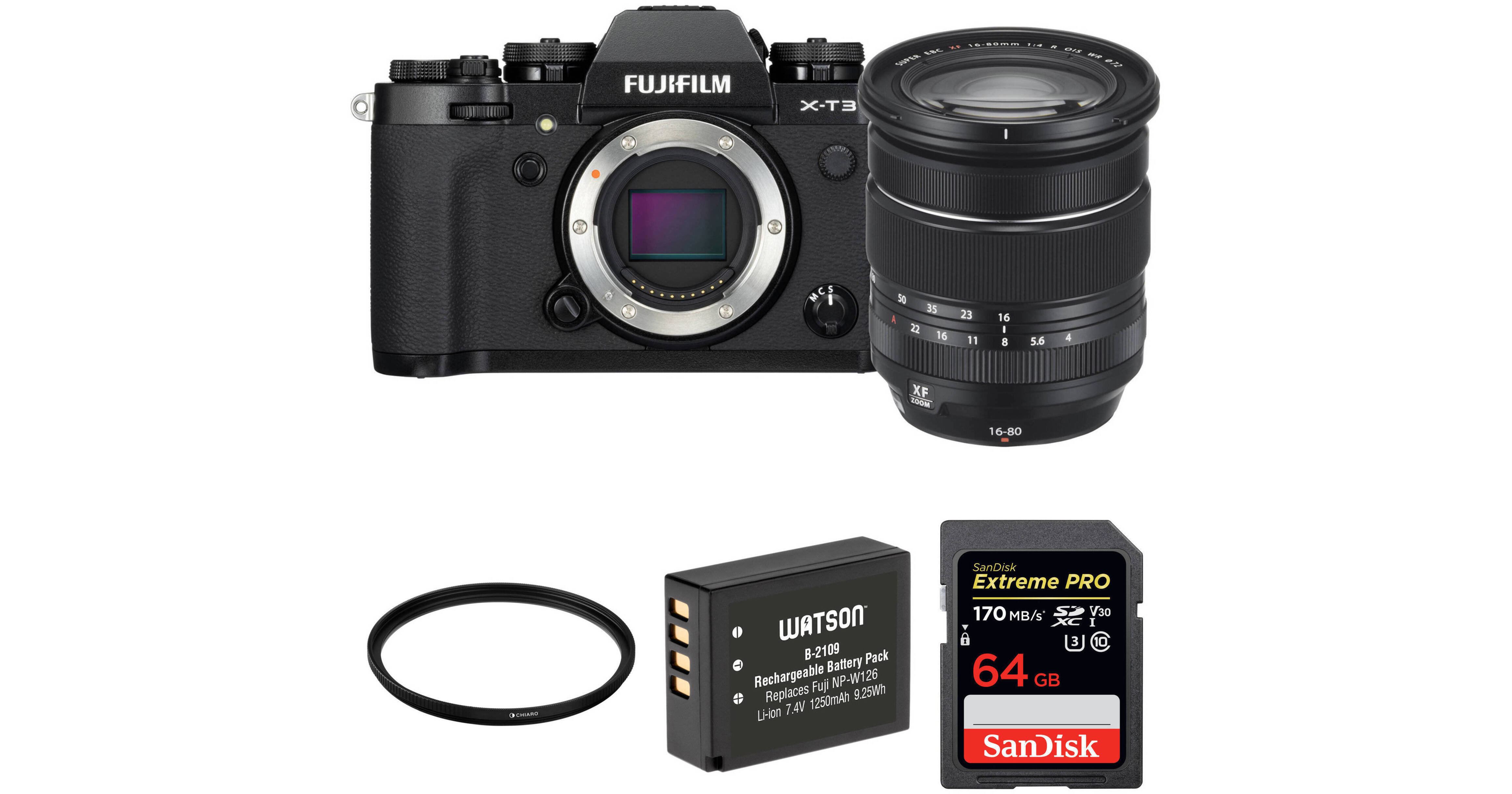 FUJIFILM X-T3 Mirrorless Camera with 16-80mm Lens and