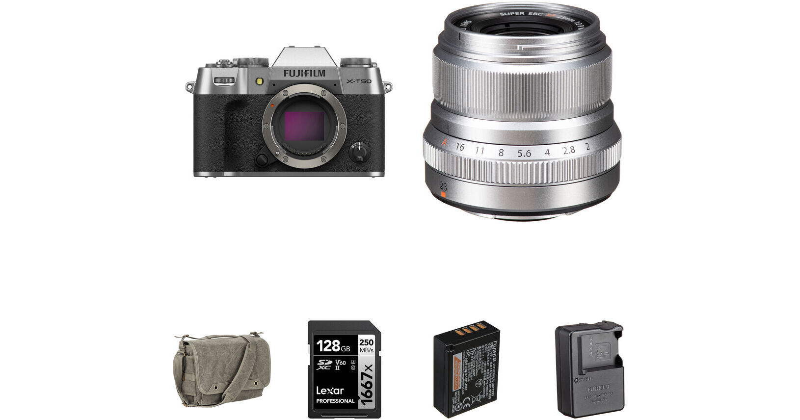 FUJIFILM X-T50 Mirrorless Camera with 23mm f/2 Lens and