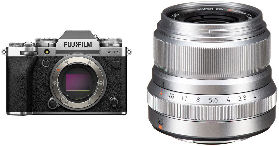 FUJIFILM X-T5 Mirrorless Camera with 23mm f/2 Lens Kit (Silver)