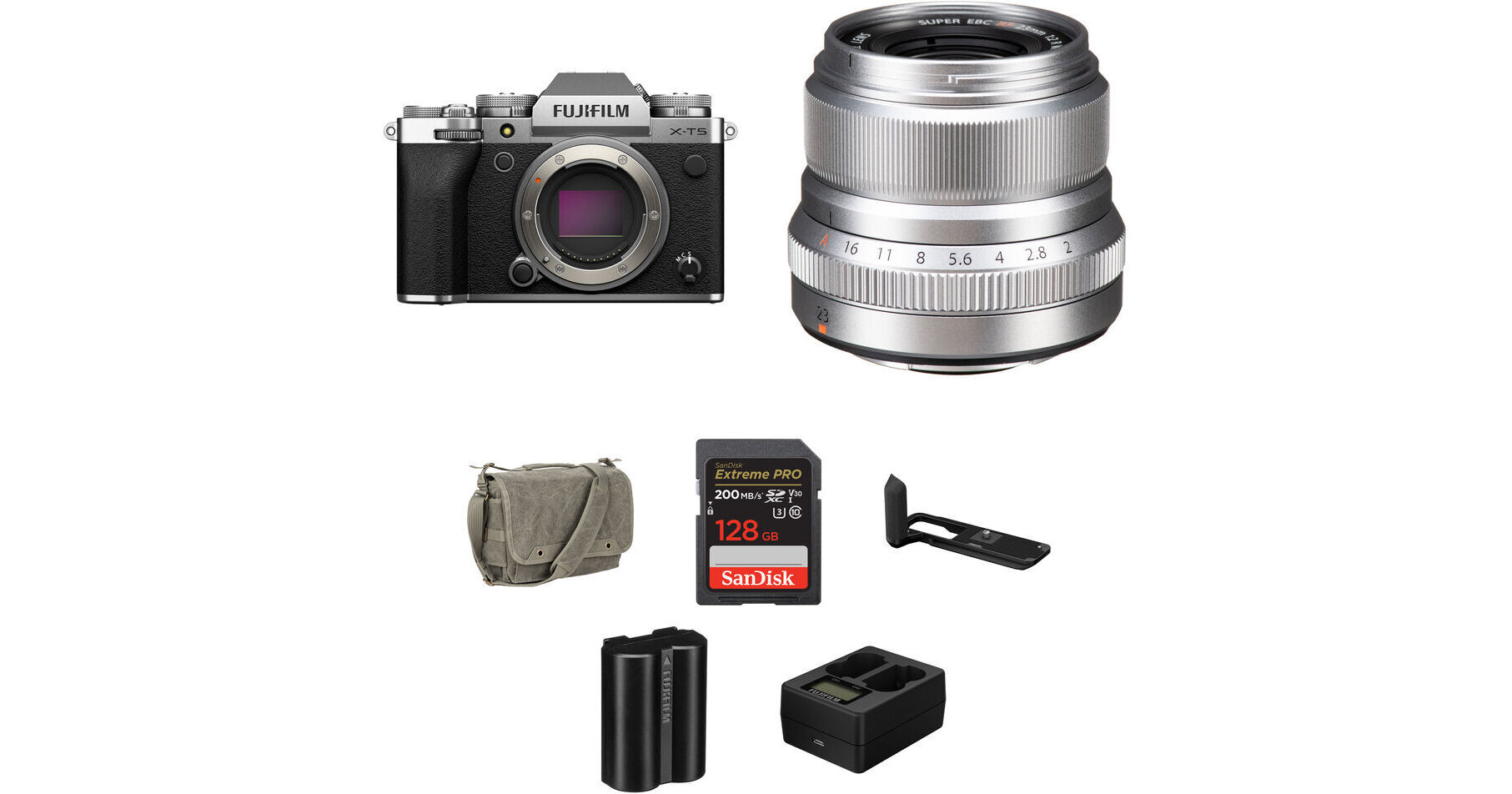 FUJIFILM X-T5 Mirrorless Camera with 23mm f/2 Lens and