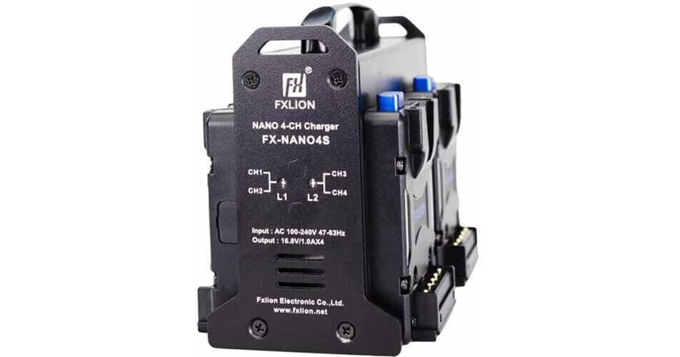 FXLion NANO 4-Channel 16.8V Battery Charger (V-Mount) FX-NANO4S