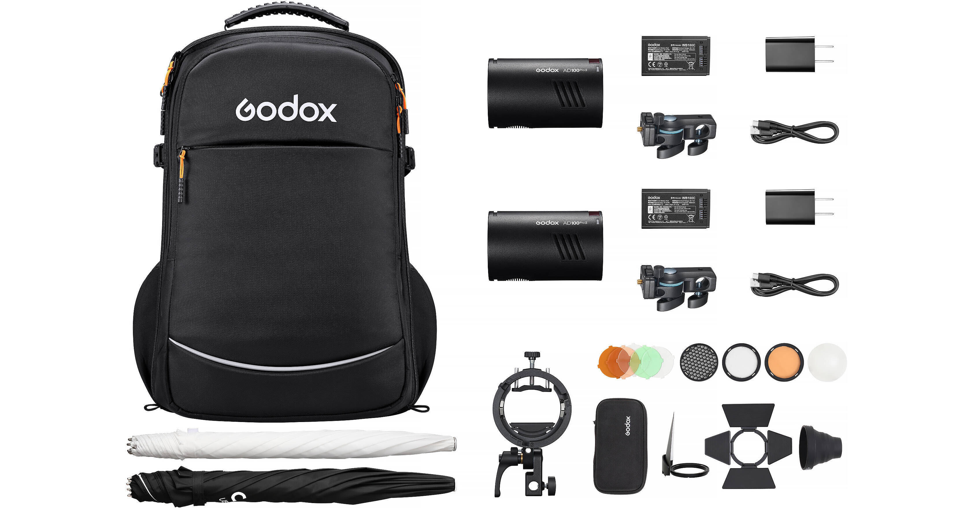 Godox AD100Pro II Pocket Flash (2-Light Kit) AD100PROII K2 B&H