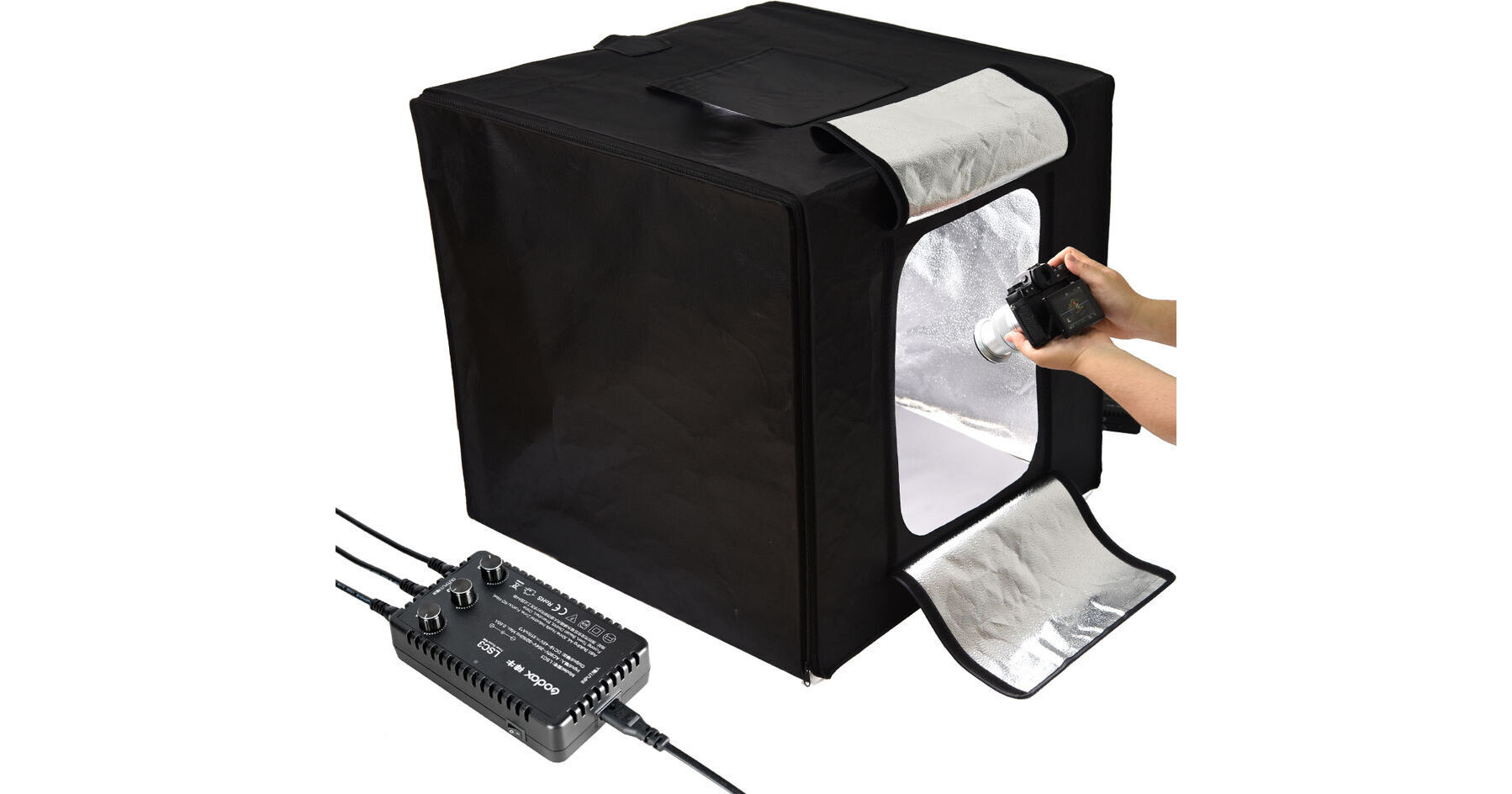 Godox LST80 Mini Studio Fotografico LED Portatile – 60W, 5800K, CRI 96, Sfondi Bianco/Nero, Borsa Di Trasporto Inclusa