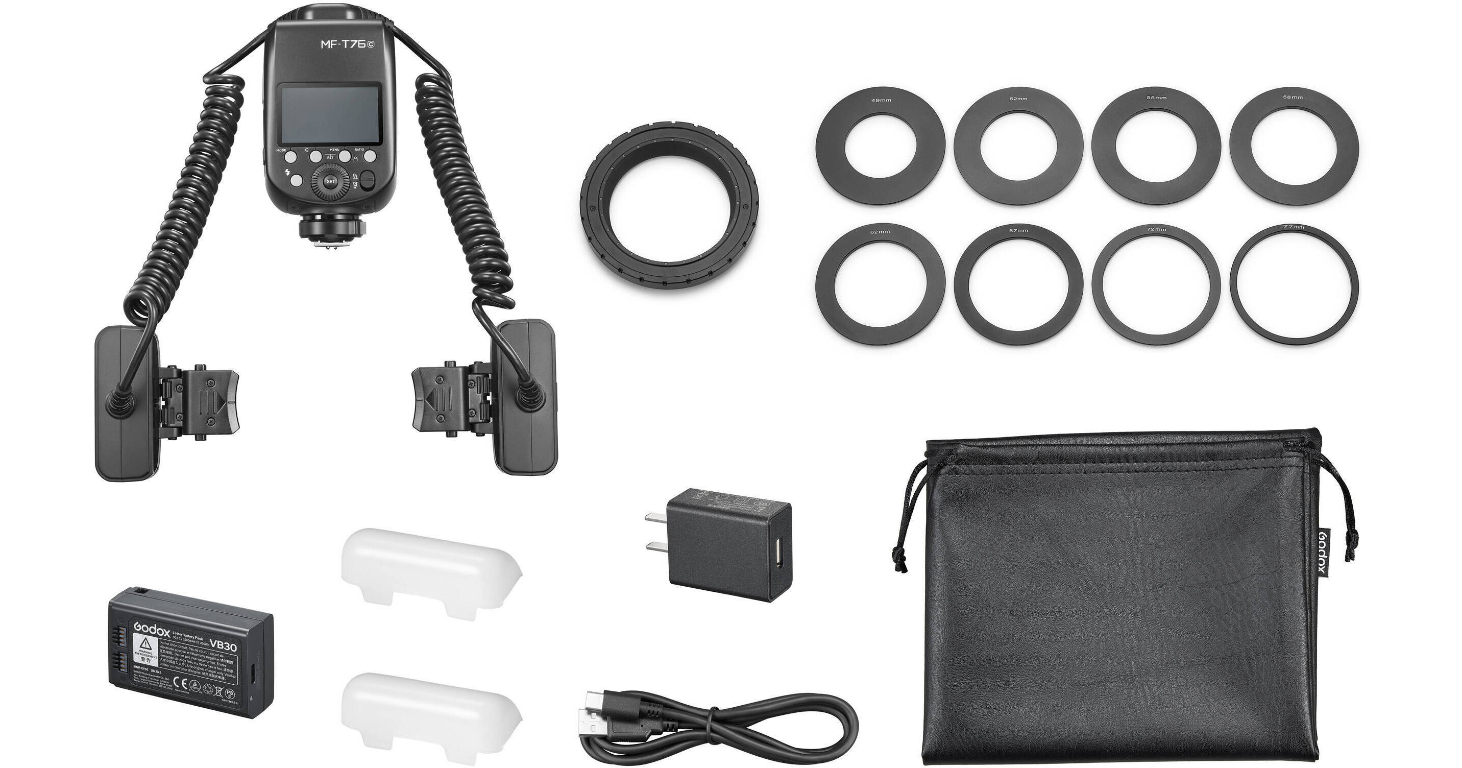 Flash Macro Godox MF-T76 Twin TTL Per Canon – 76Ws, GN22.4, HSS, Ricarica 1.2s E Doppia Testa Regolabile 0-150°