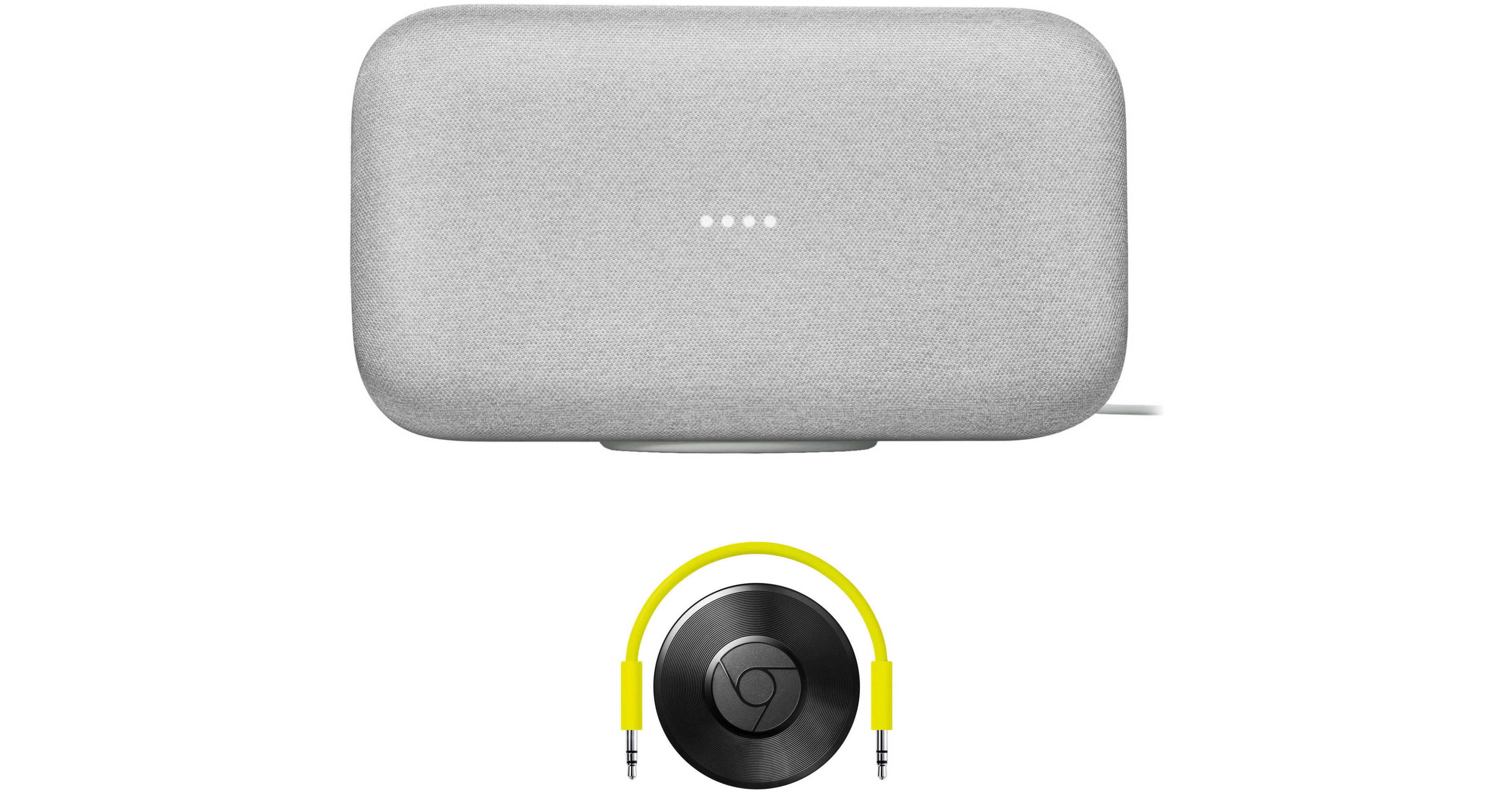 Google Home Max and Chromecast Audio Kit (Chalk) B&H Photo Video