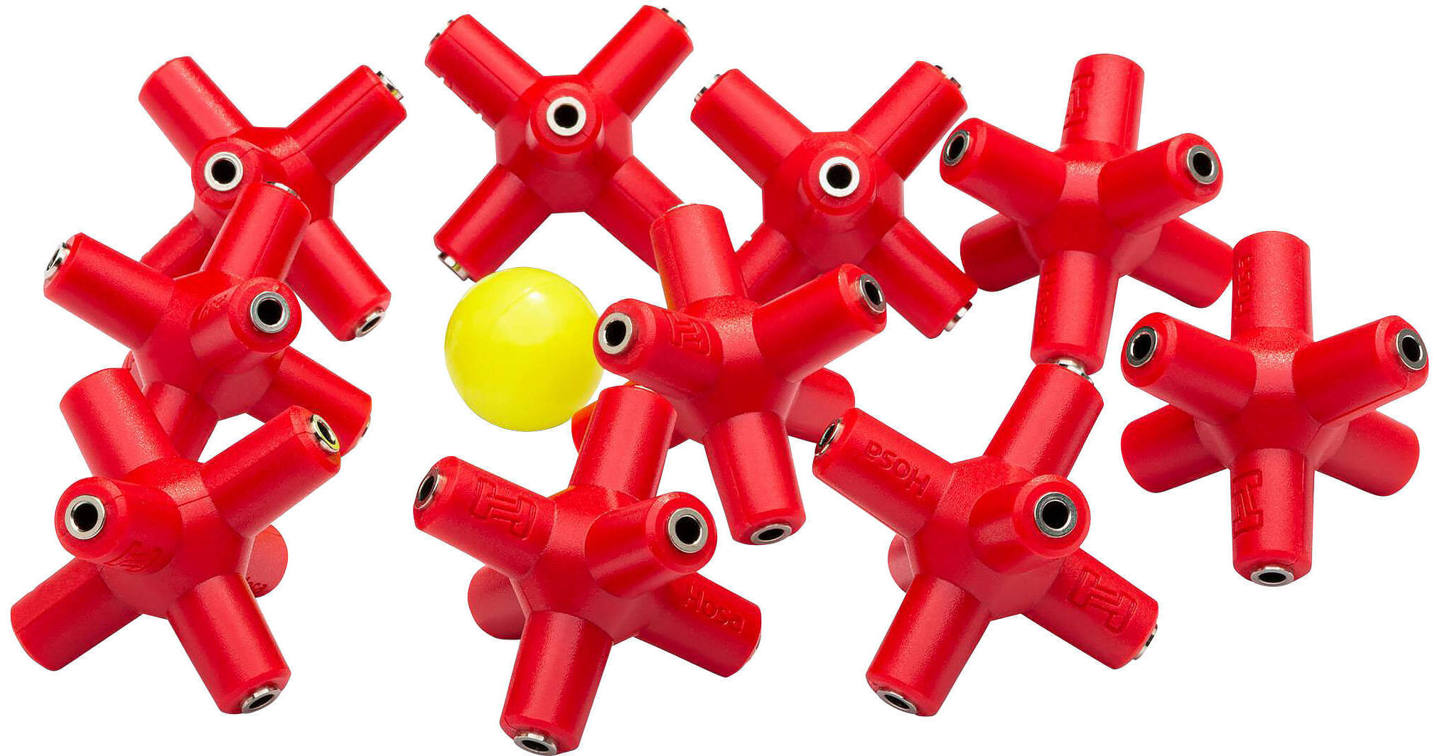 Hosa GMM-105 Knucklebone: Splitter Di Segnale 1 A 5 Per Sintetizzatori, Colore Rosso - 2