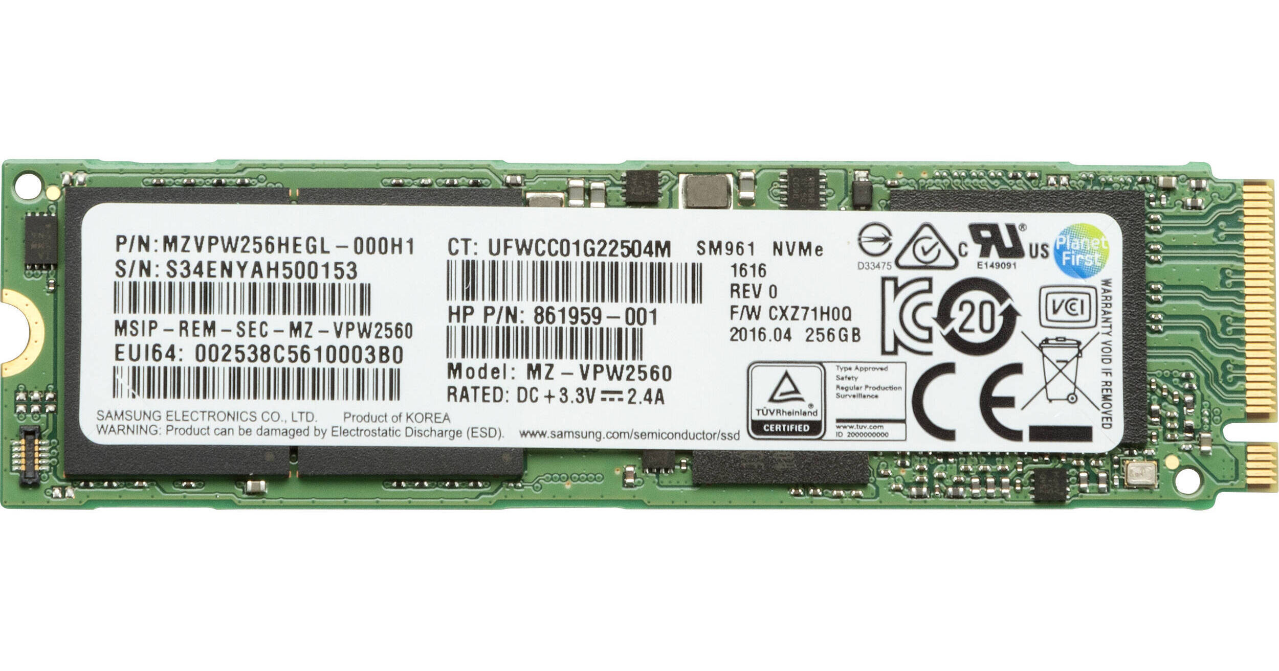 HP 256GB ZTurbo Self-Encrypting M.2 SSD Kit for Z2 Tower 141L8AT