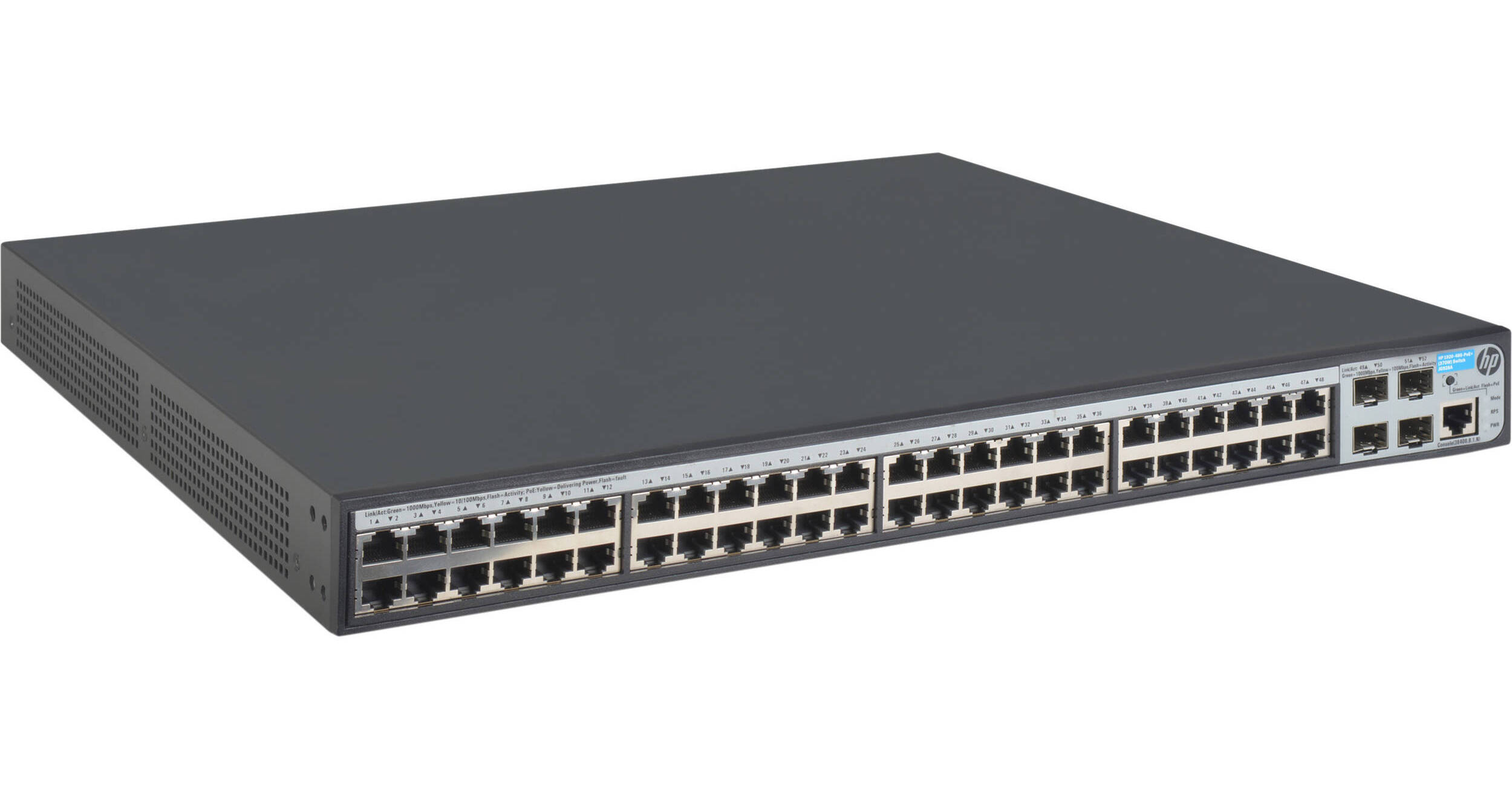 44+4ポートhp製 ネットワークスイッチ HP 1920 Series 48-Port 370W Gigabit PoE+ Switch JG928A#ABA B&H