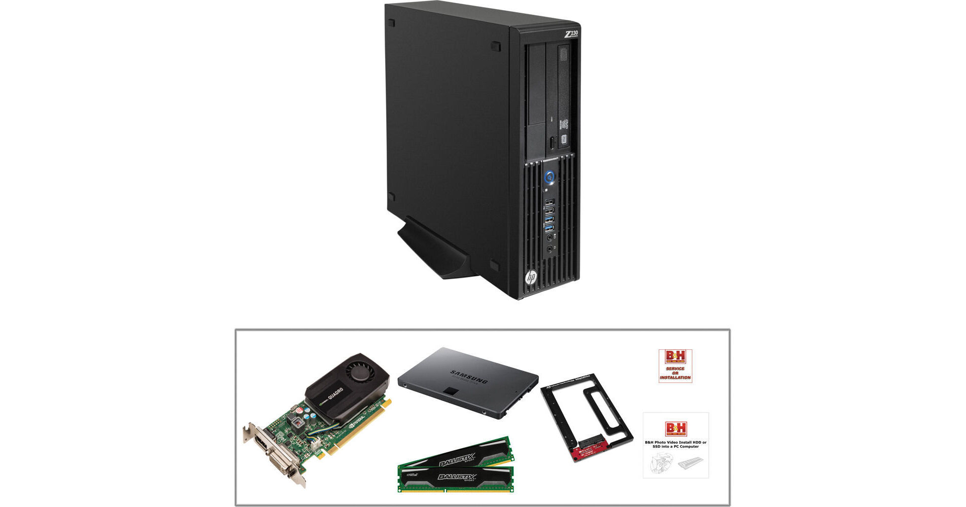 HP Z230 F1K95UT Workstation with 250GB SSD, 20GB RAM, and Quadro
