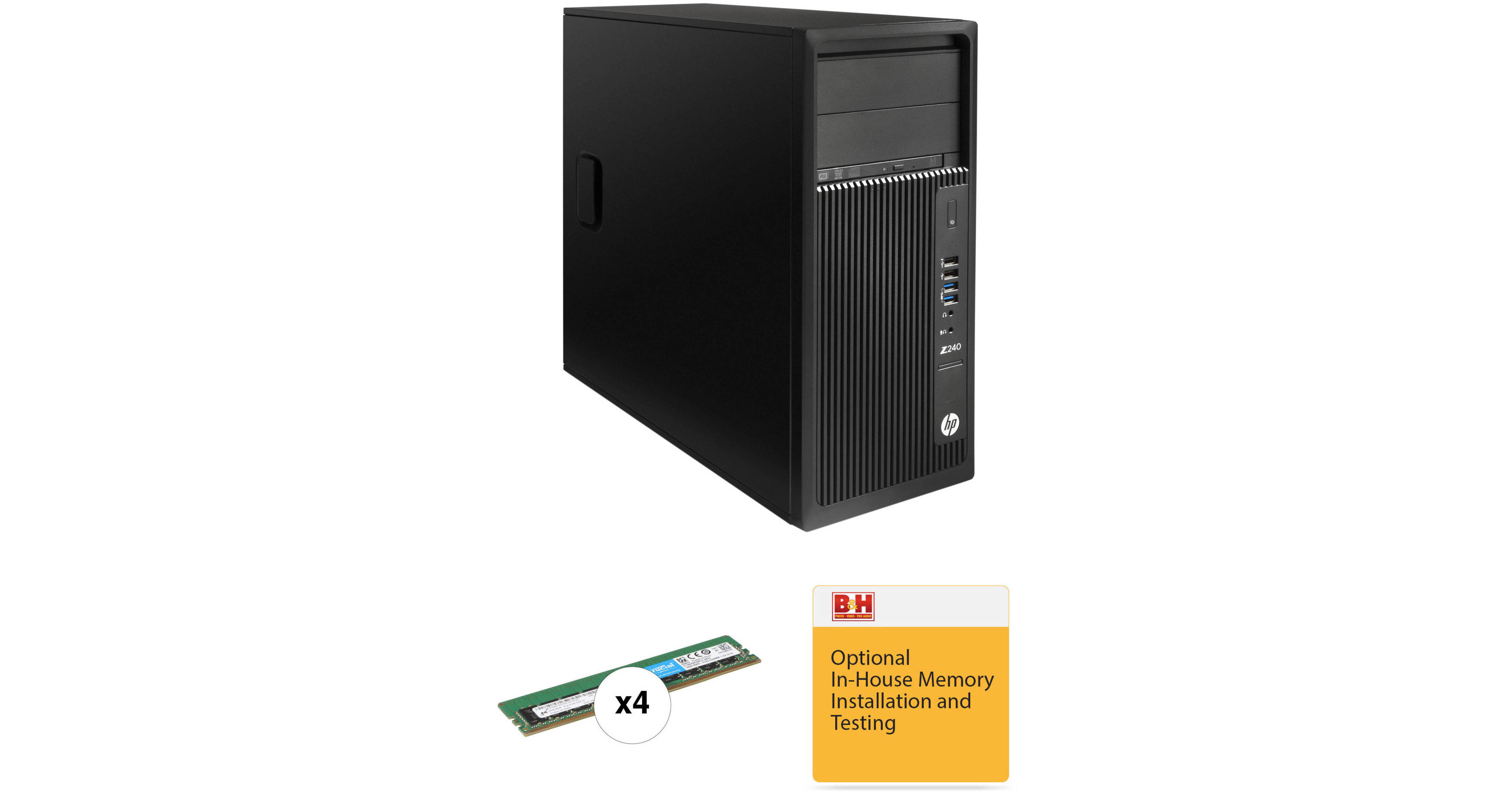 HP Z240 Series Tower Turnkey Workstation with 64GB RAM B&H