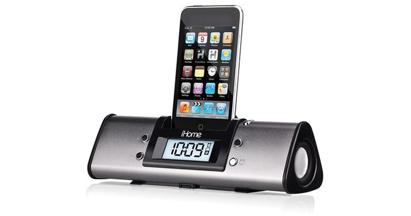 iHome iH16 Travel Alarm Clock for iPod (Gunmetal) IH16GVX B&H
