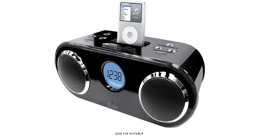 iLuv i166 Dual Alarm Clock Stereo for iPod (Black) I166BLK B&H