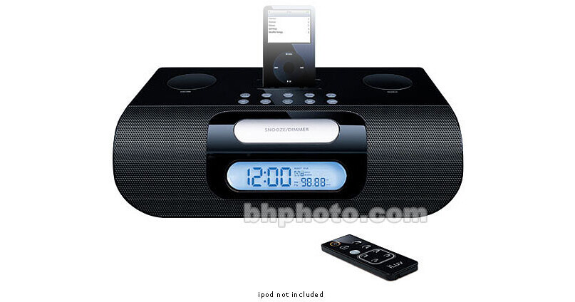 iLuv i177 Stereo Clock Radio for iPod - Black I177DBLK B&H Photo
