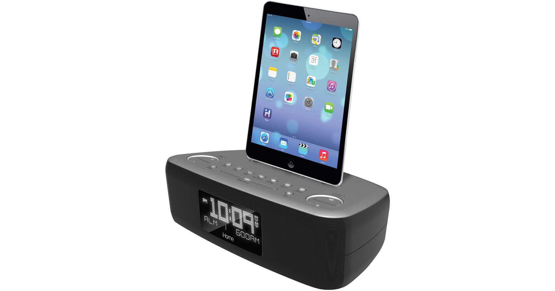 iHome iDL44 FM Clock Radio with Lightning Dock and USB IDL44GC