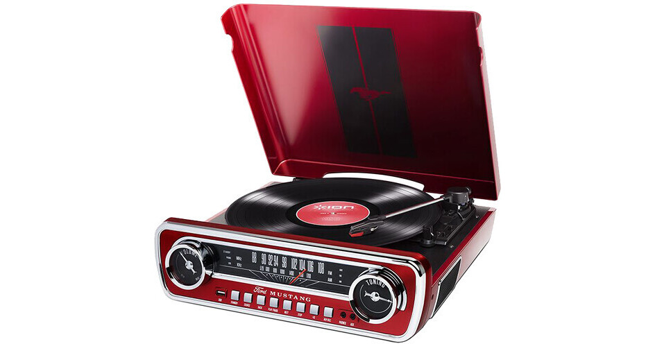 ION Audio Mustang LP Three-Speed MUSTANG LP (RED) W/ STYLUS B&H