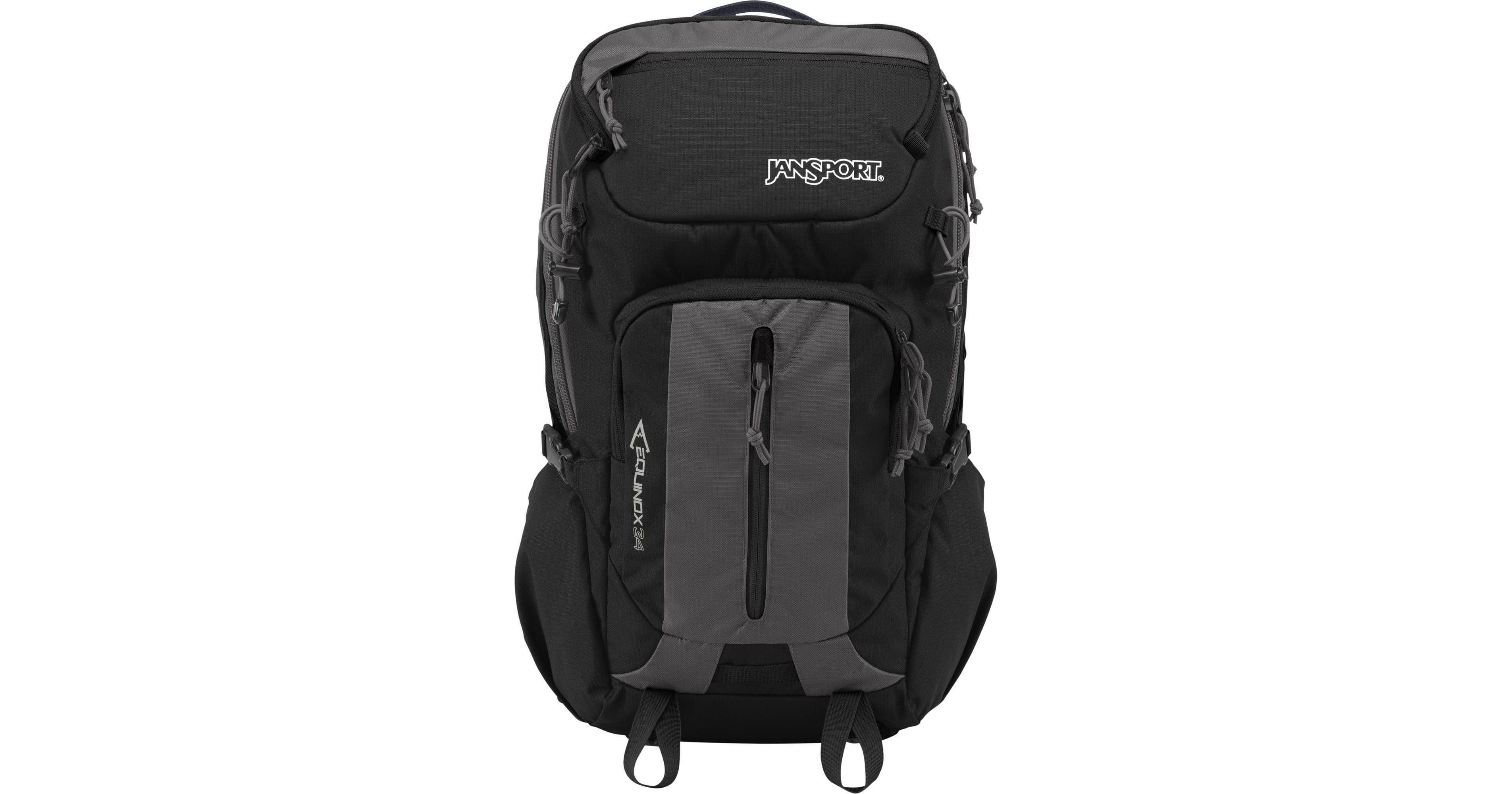 dimensions for a jansport equinox x34 backpack JanSport Equinox 34 Backpack (Black) T43L008 B&H Photo Video