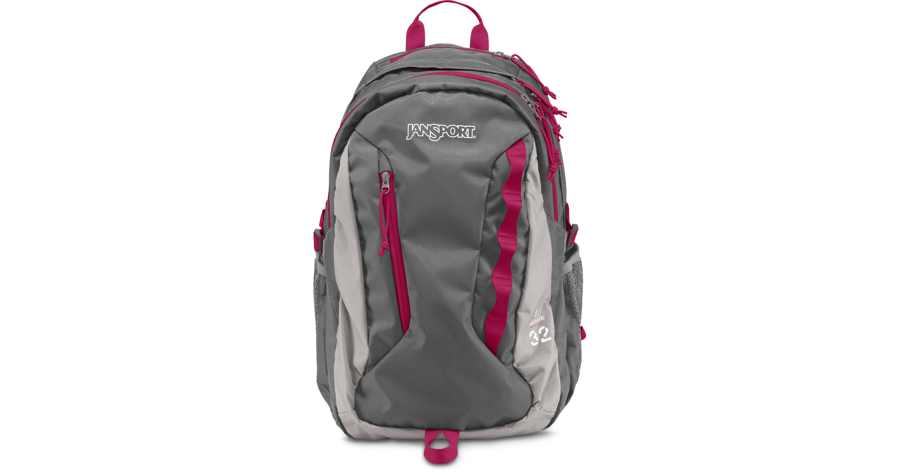 jansport agave women's backpack grey pink JanSport Women's Agave 32L Backpack (New Storm Gray) JS00T70L5DF