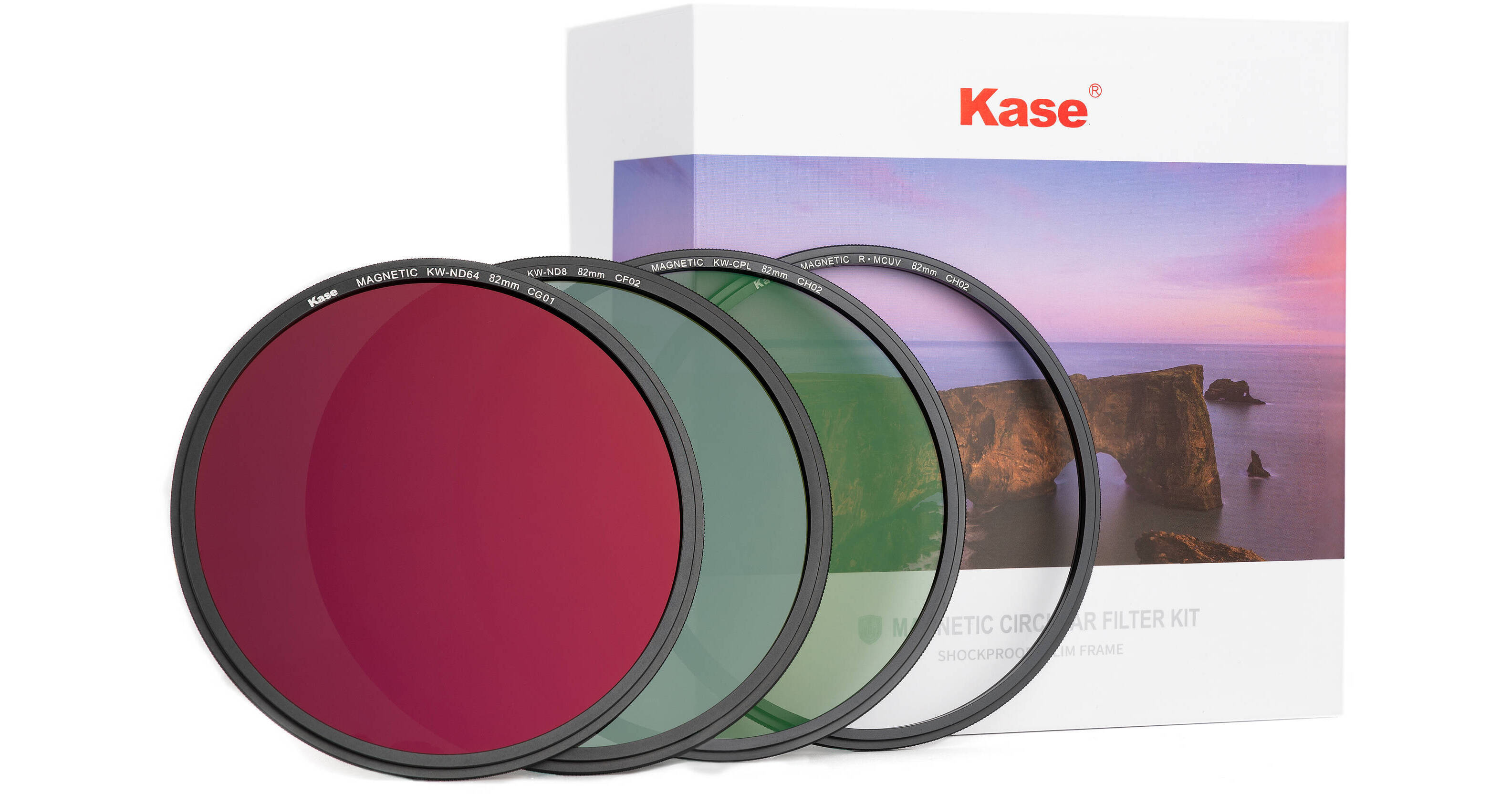 Kase 82mm Magnetic Filter Adapter Ring Kit - Convert Screw-in Filters To Magnetic Mount