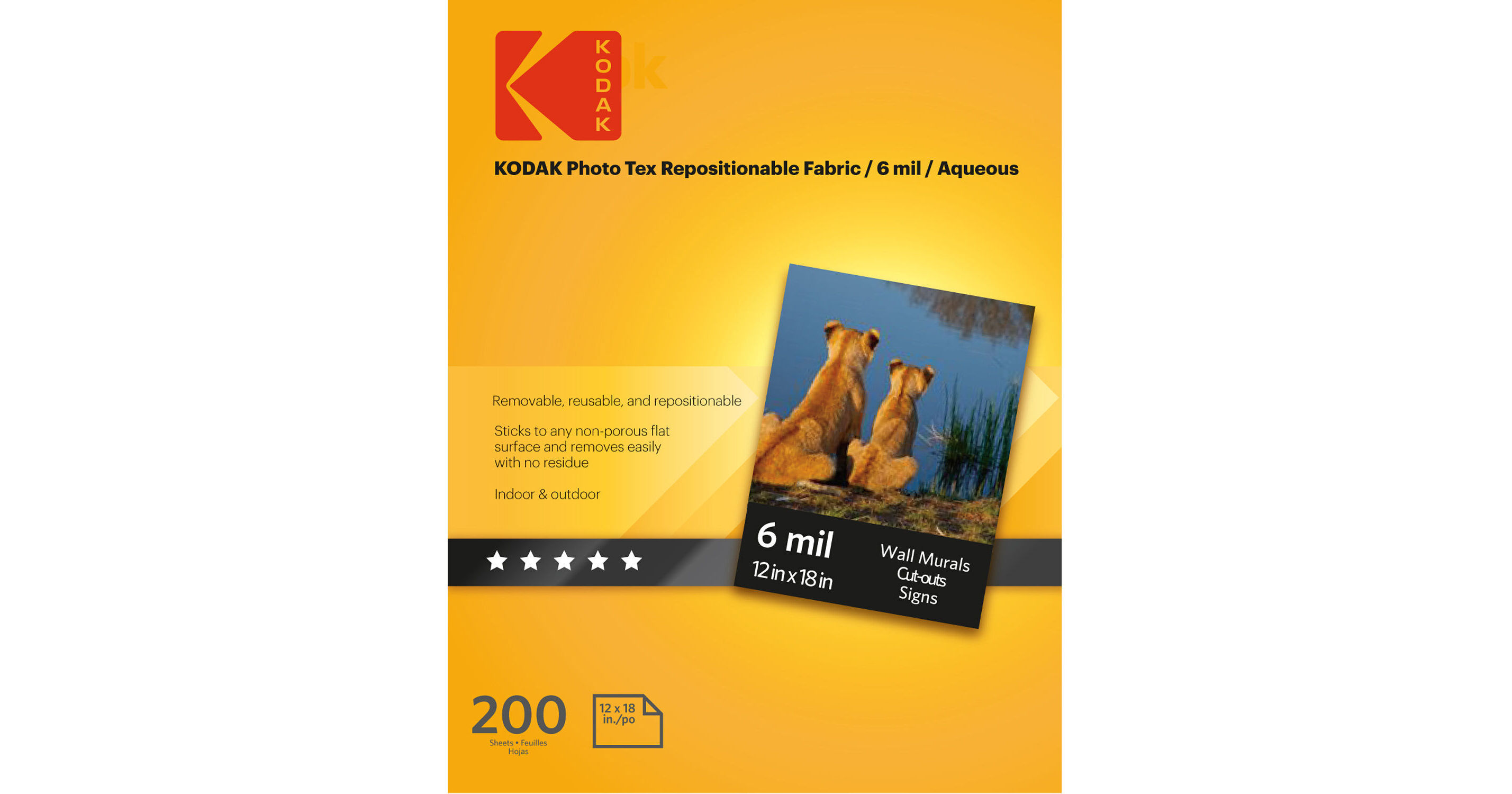 Photo Tex Kodak Photo Tex Aqueous Repositionable Fabric KPT1218 B&H Photo