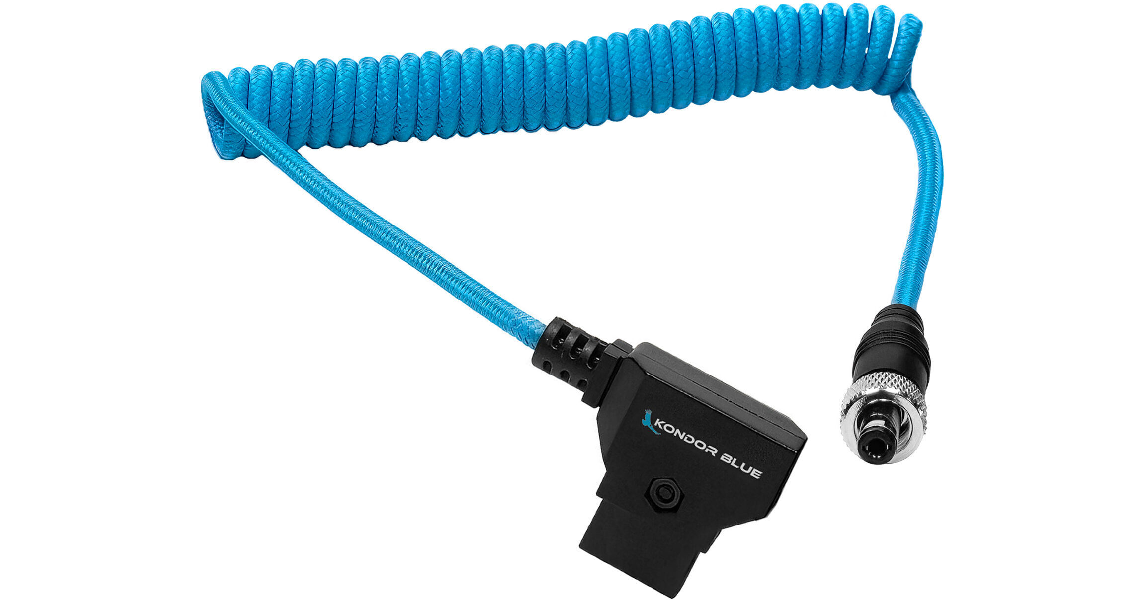 Kondor Blue Coiled D-Tap to Locking DC Barrel Power KB-DT-DC-L