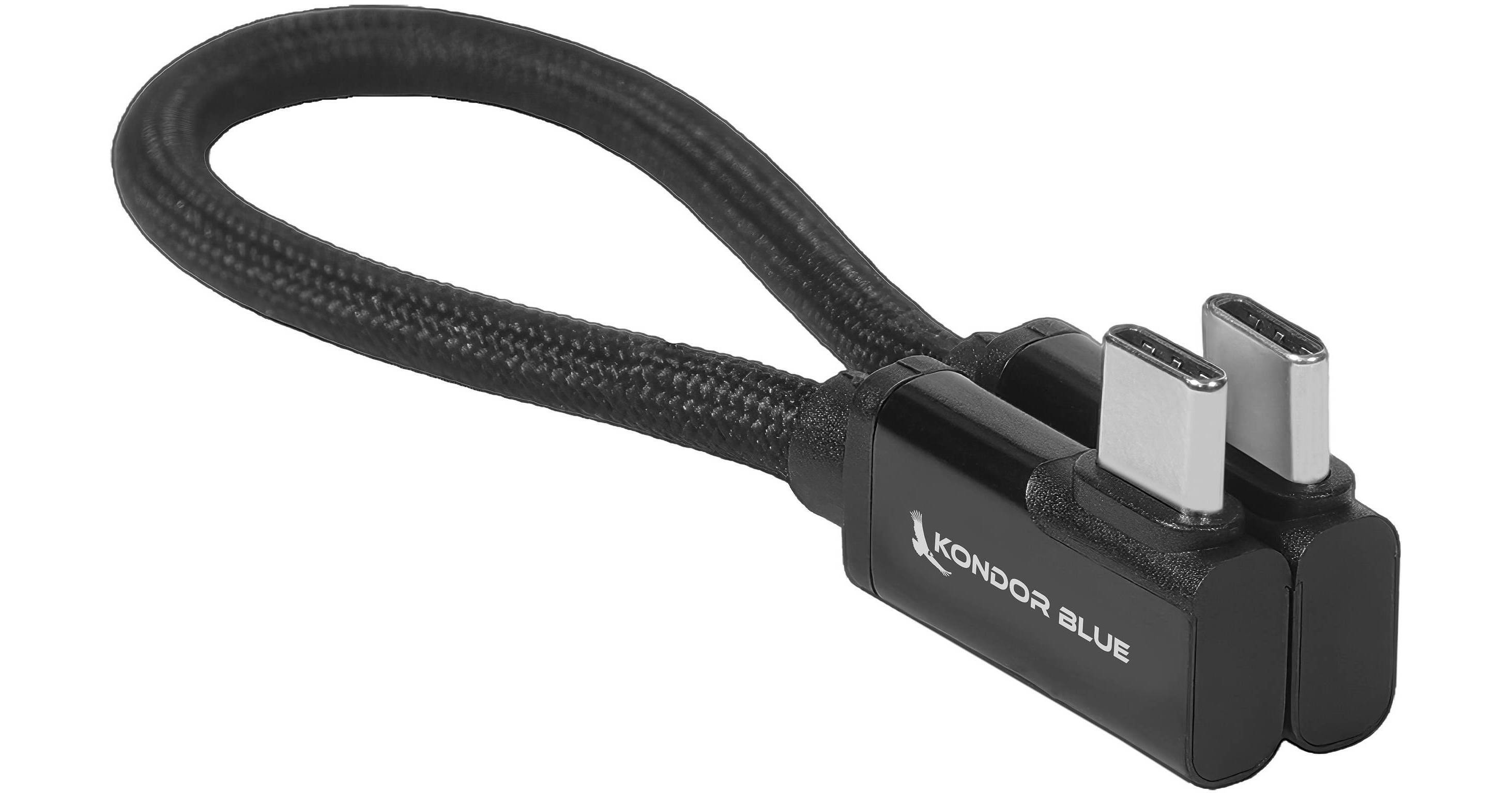 Kondor Blue Dual Right-Angle USB-C 3.2 Gen 2x2 KB-USBC-DRA-8-BK