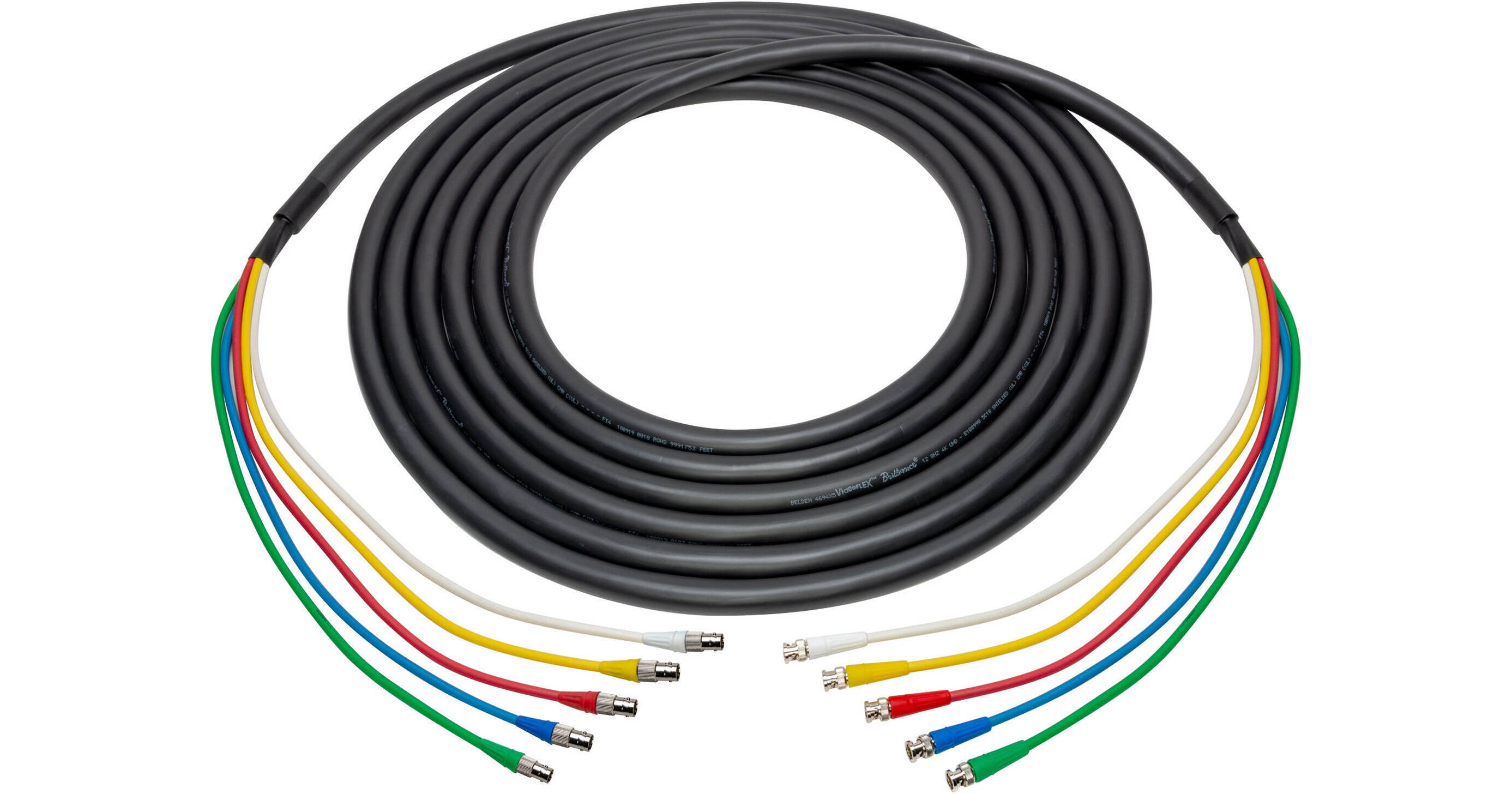 Emelec VíasCom R SDI 3007N/070 70 m videokabel 4K UHD 12G SDI (1.0/4.6/7.0) gemonteerd op kabelgoot met BNC 4K UHD   enkele rij geleider   zwart   flexibel PVC