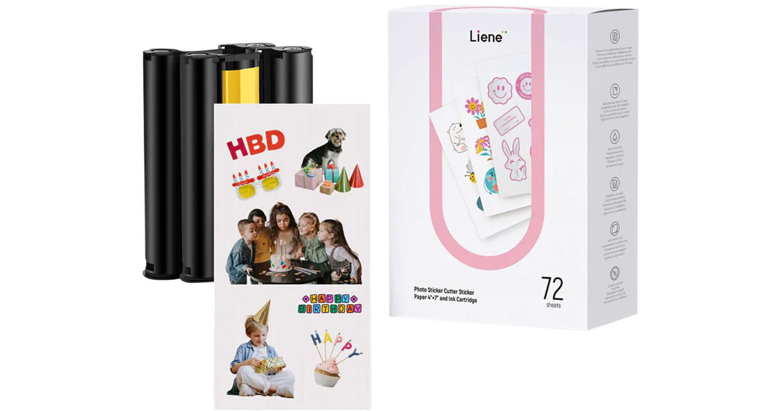 Liene PixCut S1 Sticker Paper with 2 Ink Cartridges SD43B#WW1