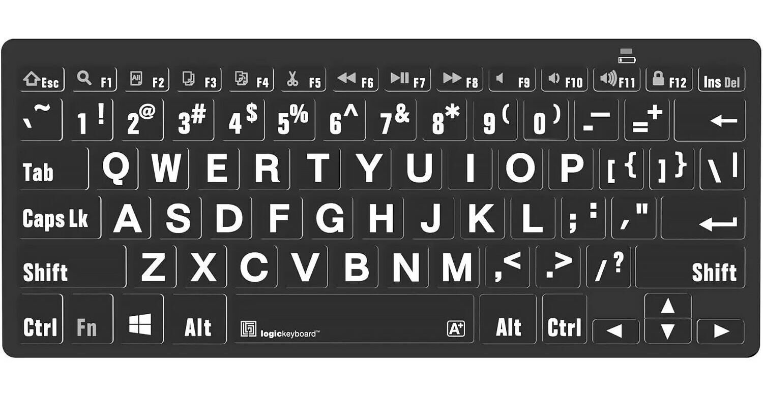 Logickeyboard LargePrint White-on-Black LKB-LPWB-BTPC-US B&H