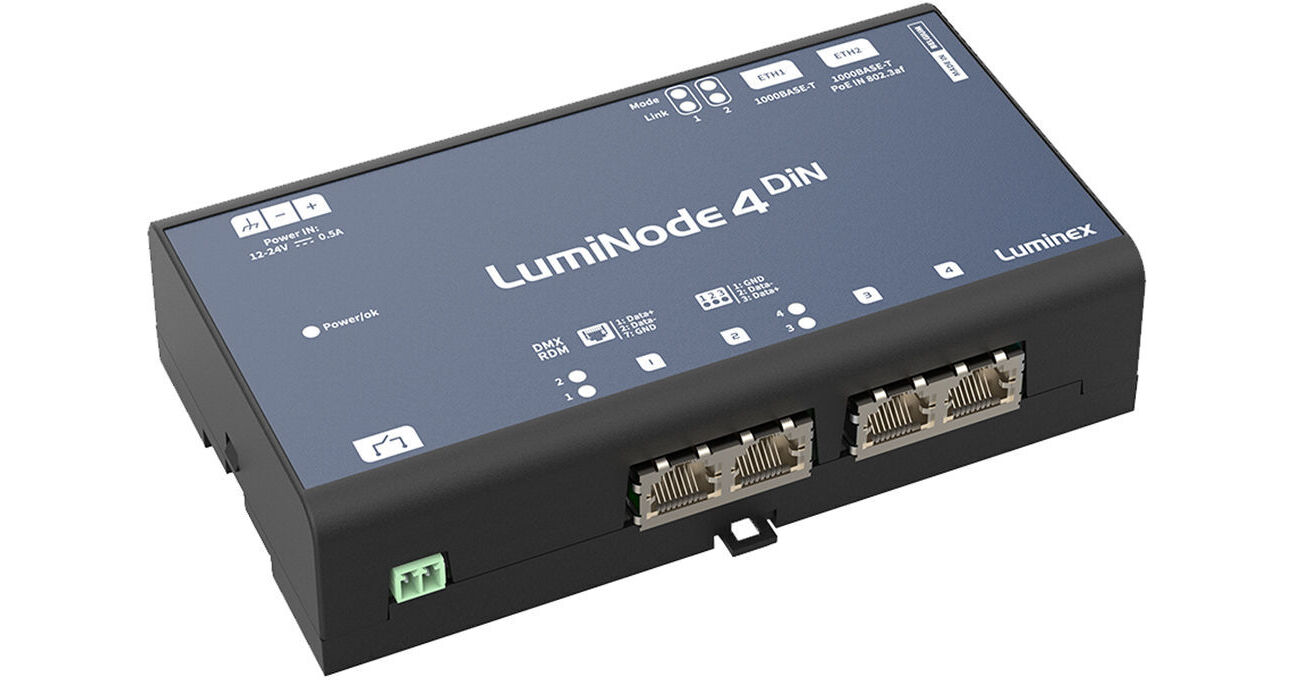 Luminex LumiNode 4 DIN (RJ45) LU0100082-RJ45 B&H Photo Video