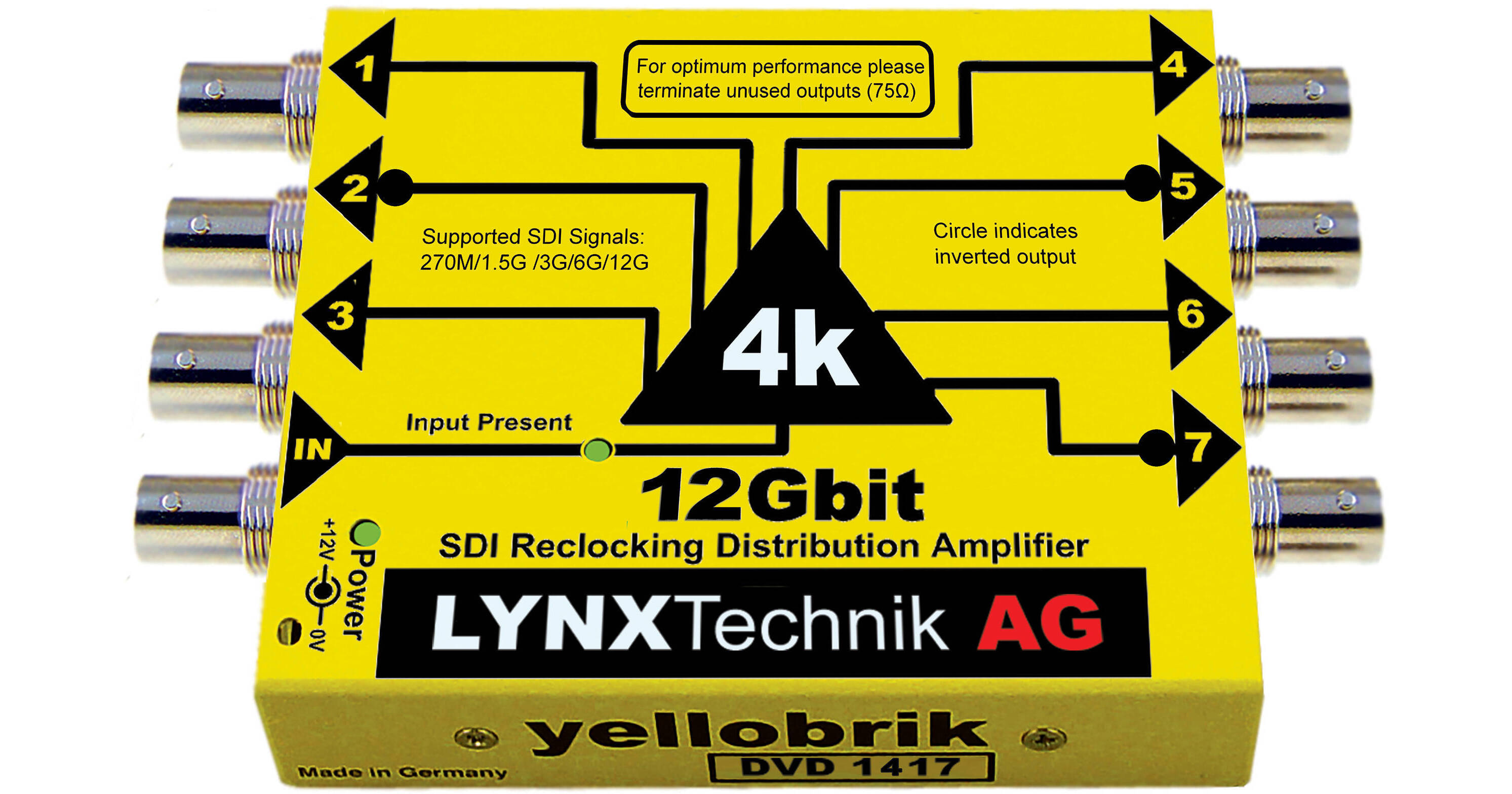 Lynx Technik AG 12G-SDI UHD 4K Distribution Amplifier DVD 1417