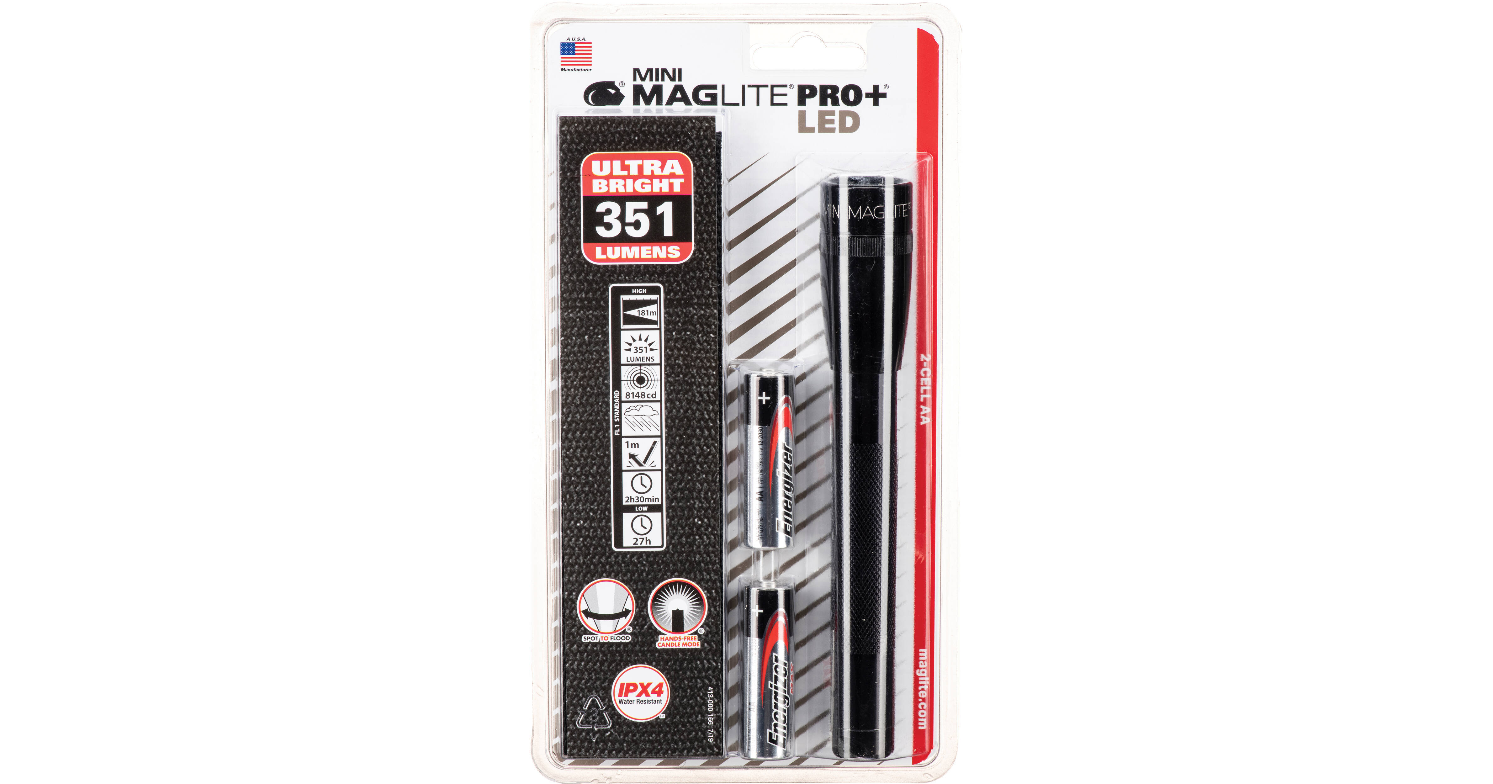 Maglite Mini Maglite Pro+ 2AA LED Flashlight with Holster