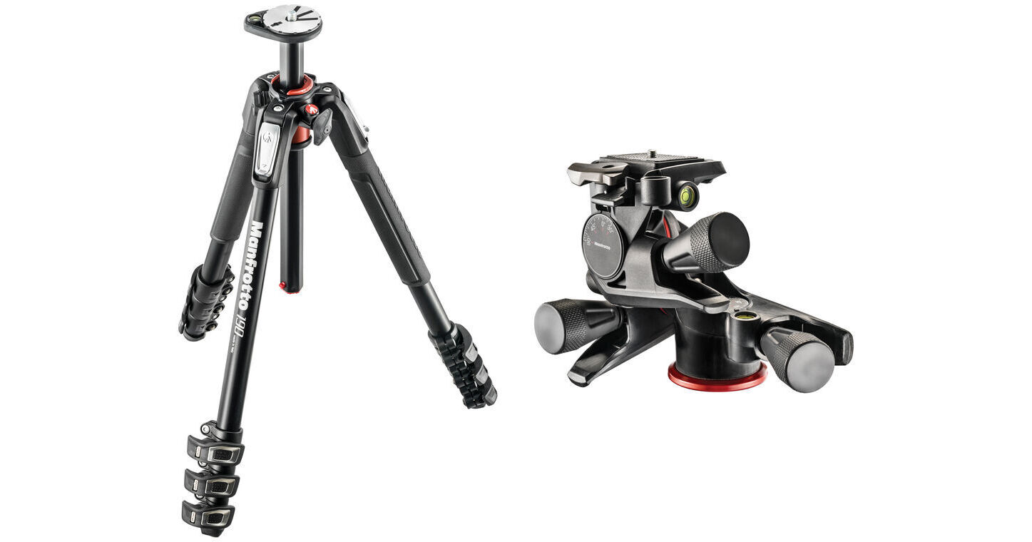 Manfrotto MT190XPRO4 Aluminum Tripod with XPRO Geared 3-Way