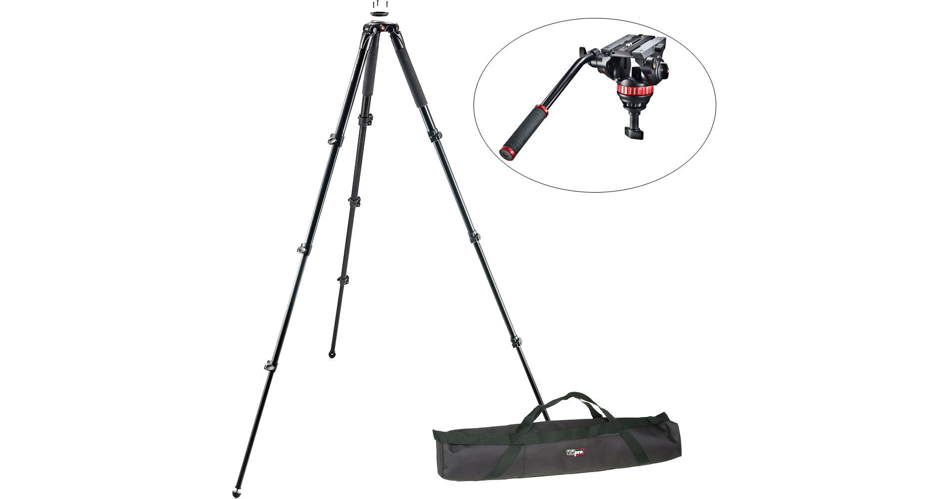 Manfrotto MVT535AQ Aluminum 75mm Bowl Tripod and MVH502A Pro