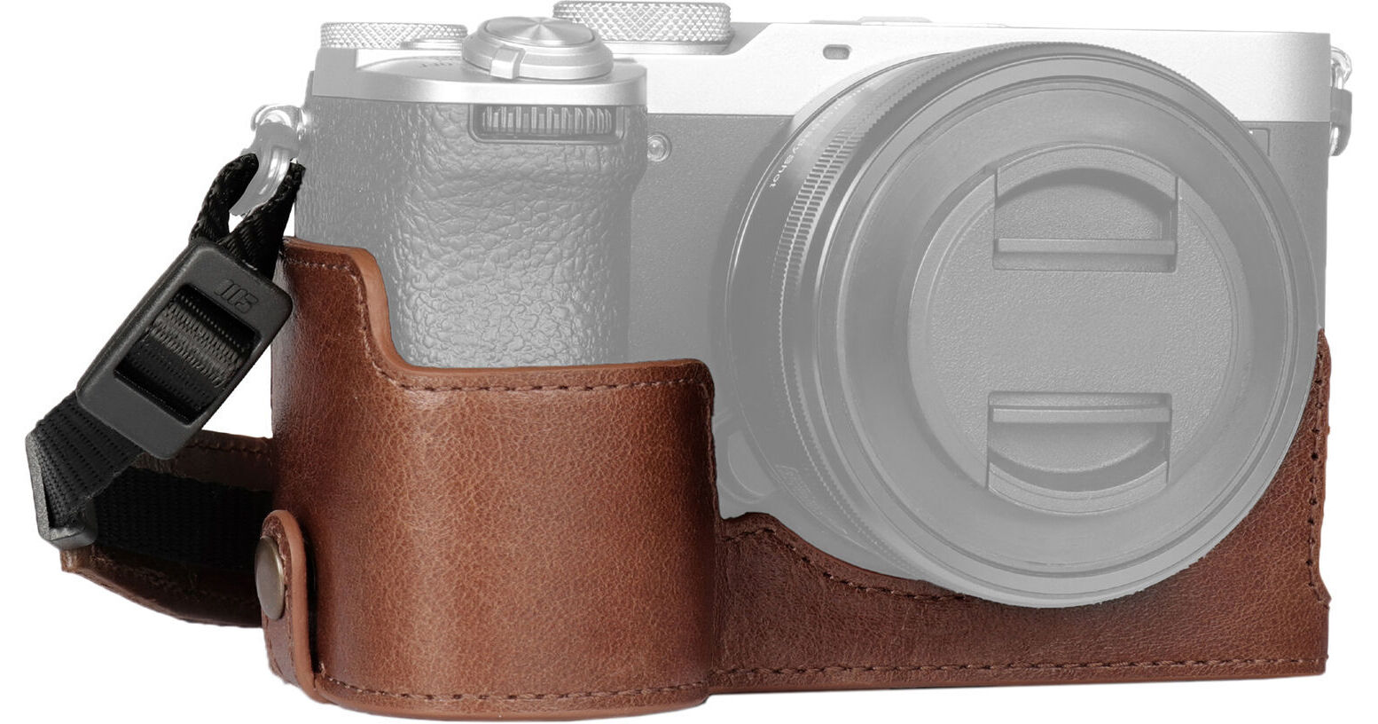 MegaGear MG1955 Ever Ready Lederen Camera Half Case compatibel met Sony Alpha 7C - Bruin