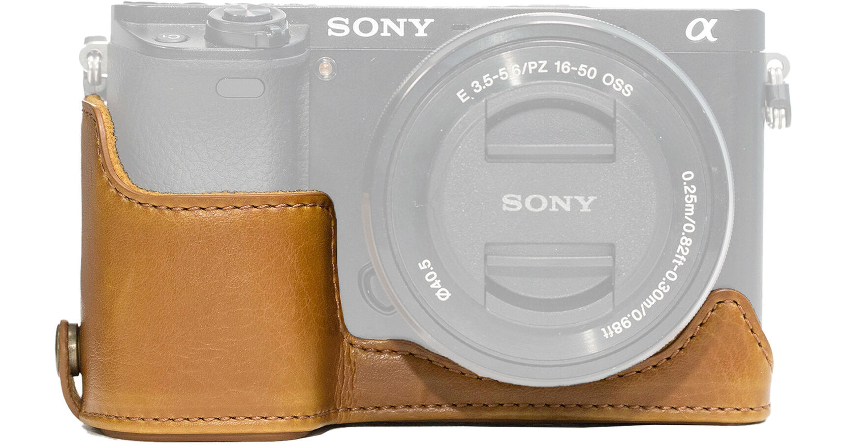 MegaGear Ever Ready Leren Cameratas met Draagriem voor Canon Eos M10 Zwart