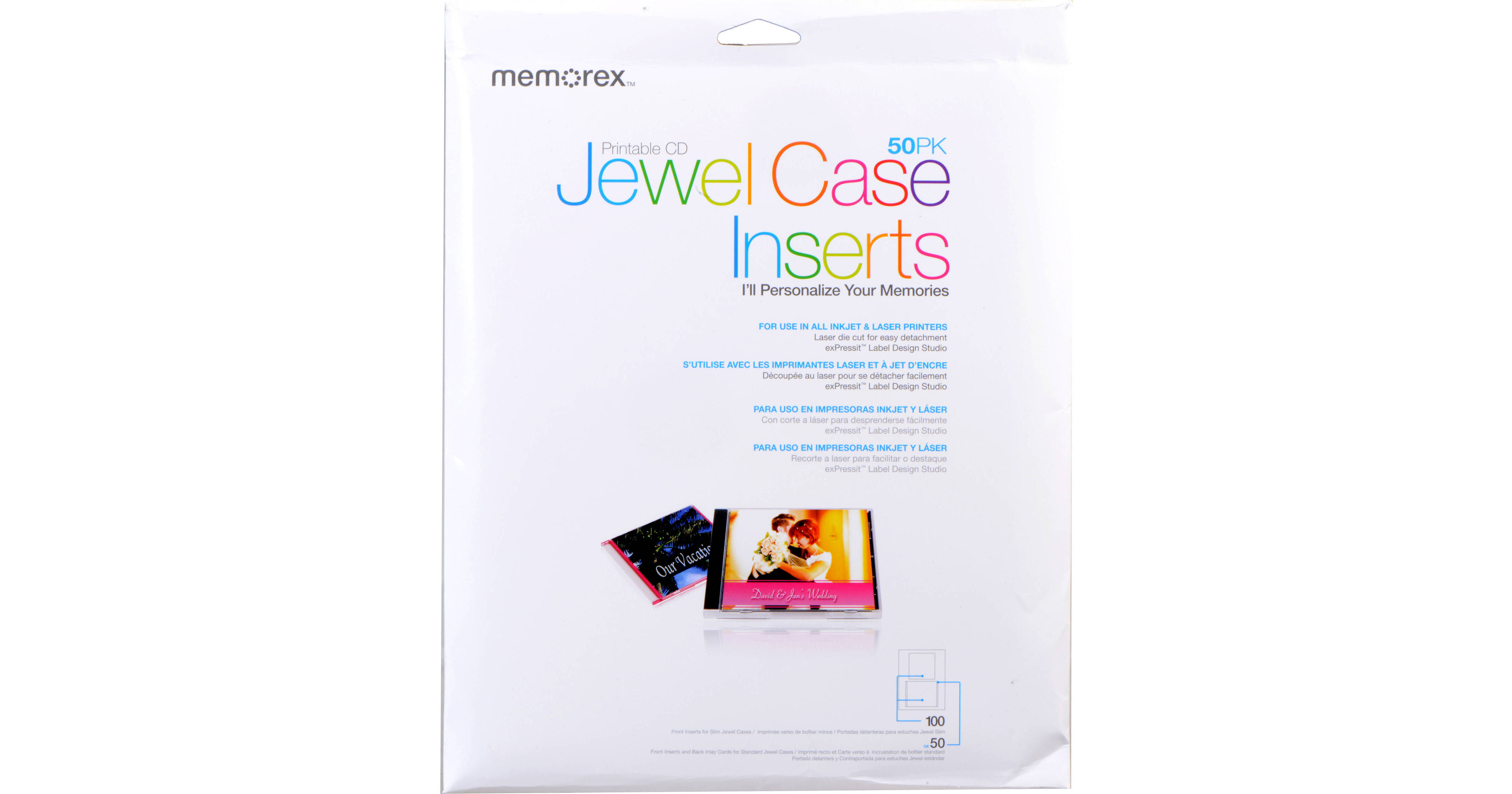 Memorex CD Jewel Case Inserts (50-Pack) 00700 B&H Photo Video