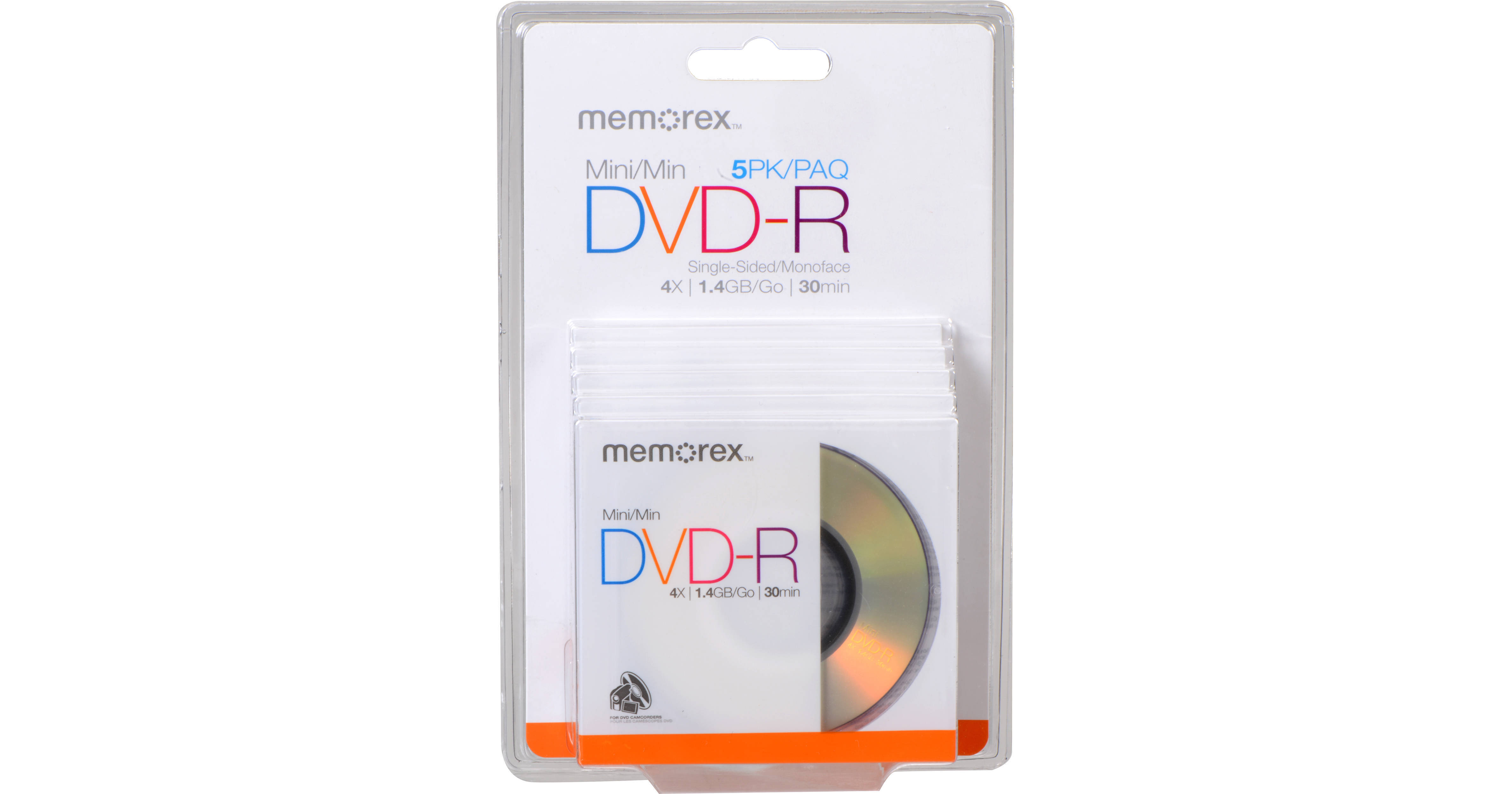 Memorex Mini DVD-R 1.4GB (30 Minutes) 4x Single-Sided Discs