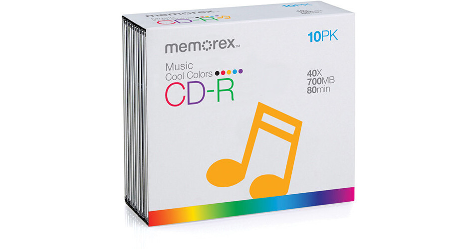 Memorex CD-R 700MB 40x Music Cool Colors Recordable Discs 9600