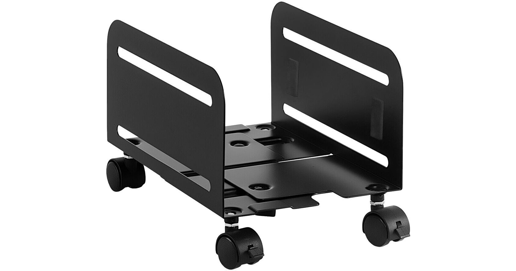 Mount-It! Metal CPU Stand with 4 Caster Wheels (Black) MI-7153