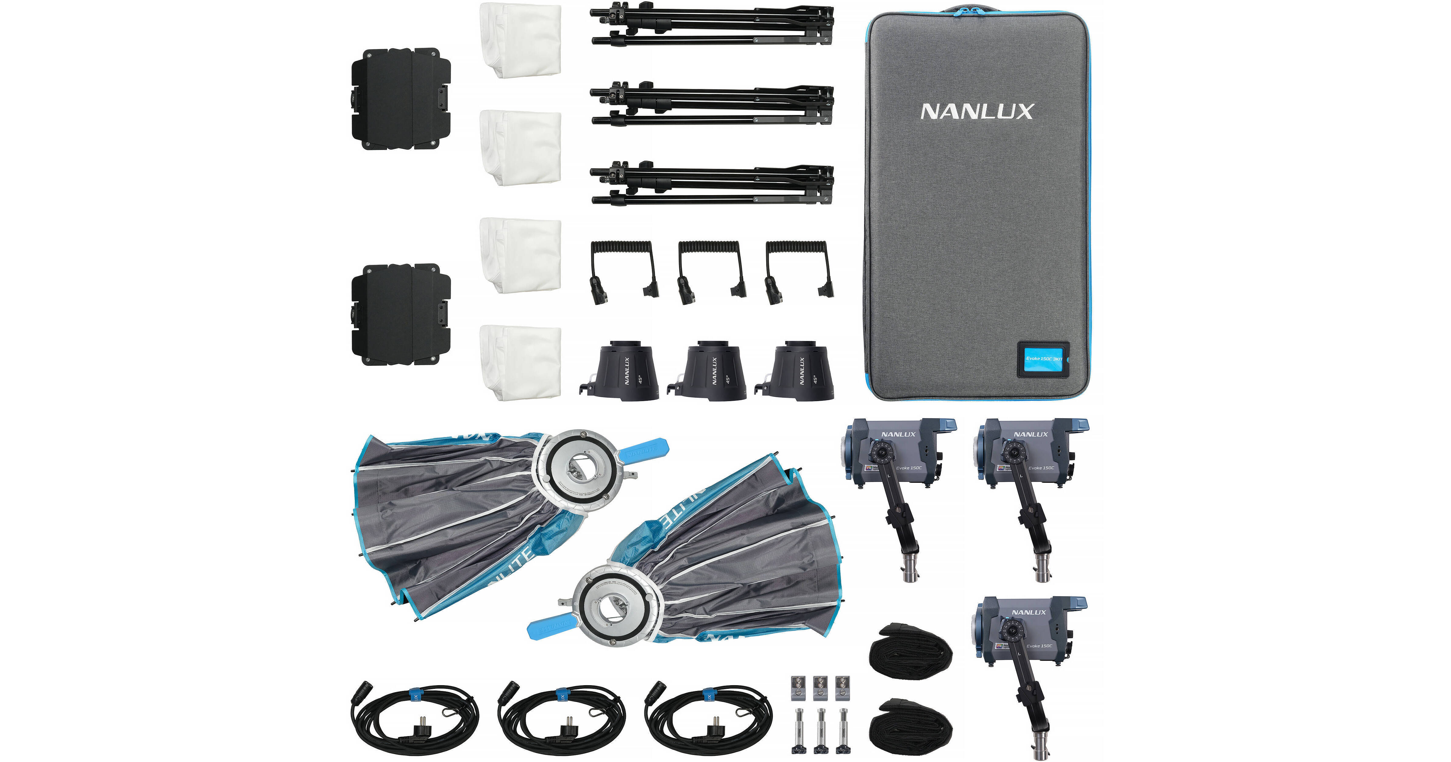 Nanlux Evoke 150C RGB LED Spotlight (3-Light Kit) EV150C3KIT B&H