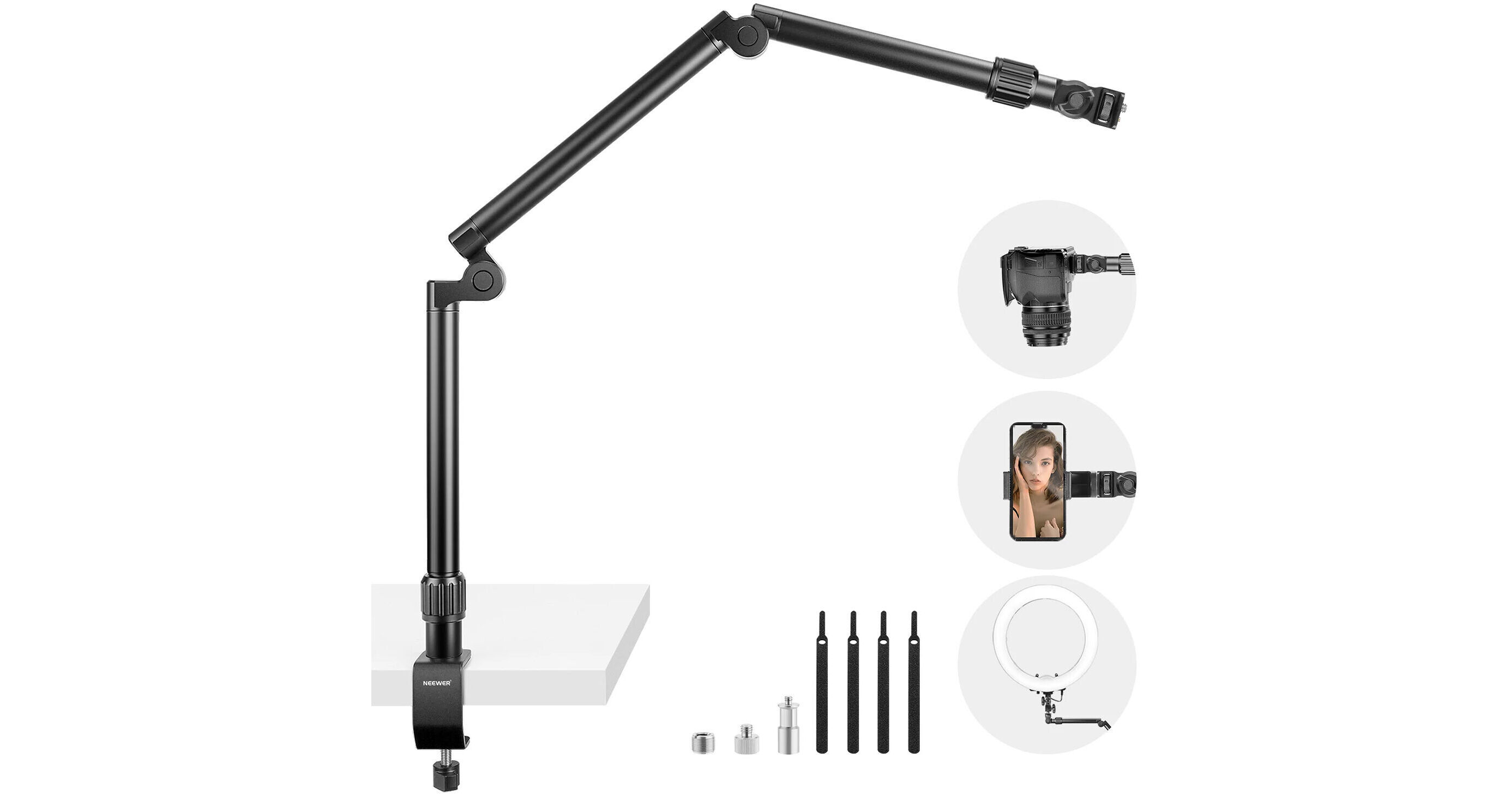 CAMVATE Universal Aluminum C-Clamp Desktop Clamp Holder 1/4"-20 For DSLR Camera