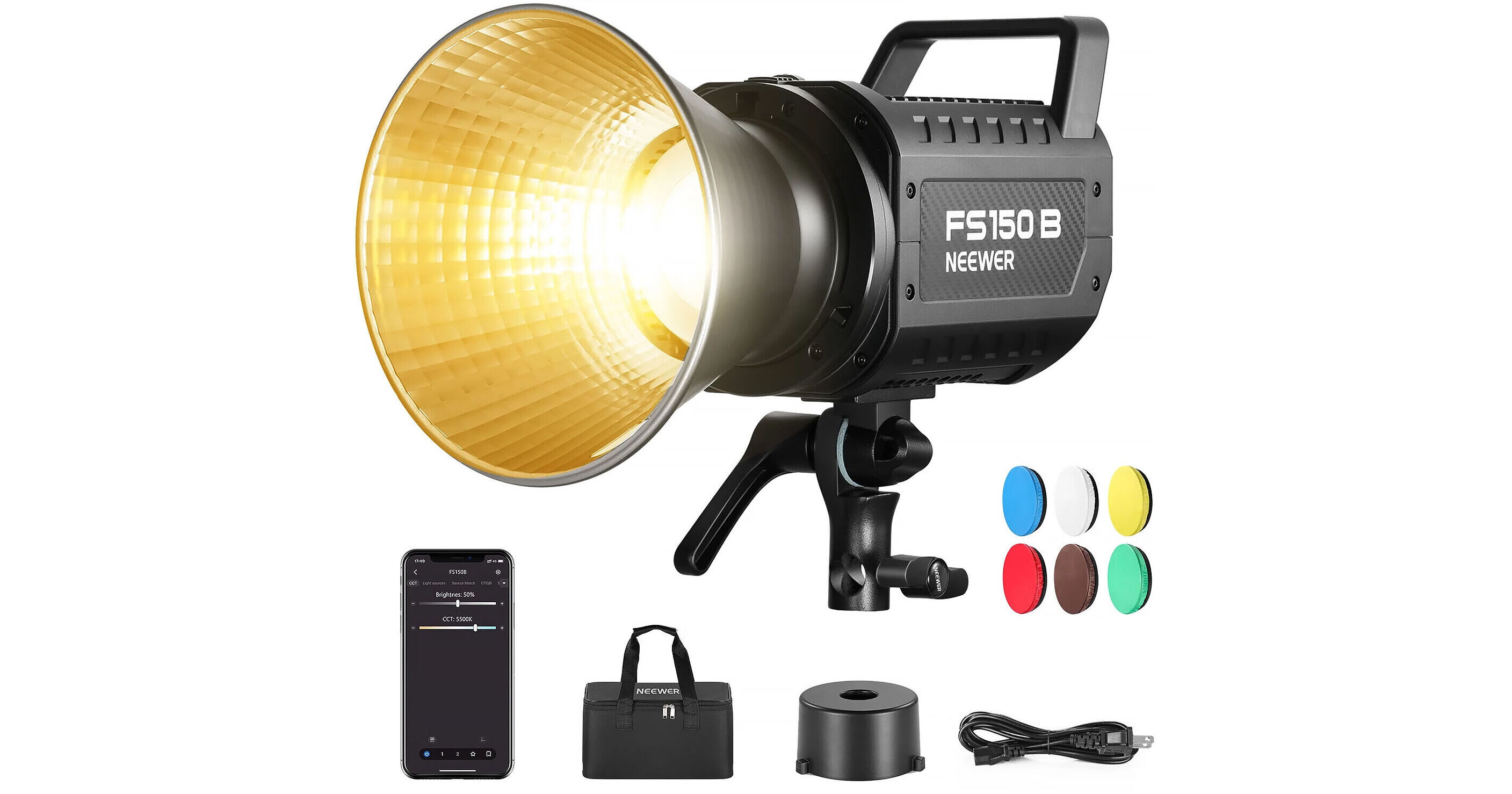 Neewer FS150B Bi-Color LED Monolight (Diffuser Kit) 66603718 B&H