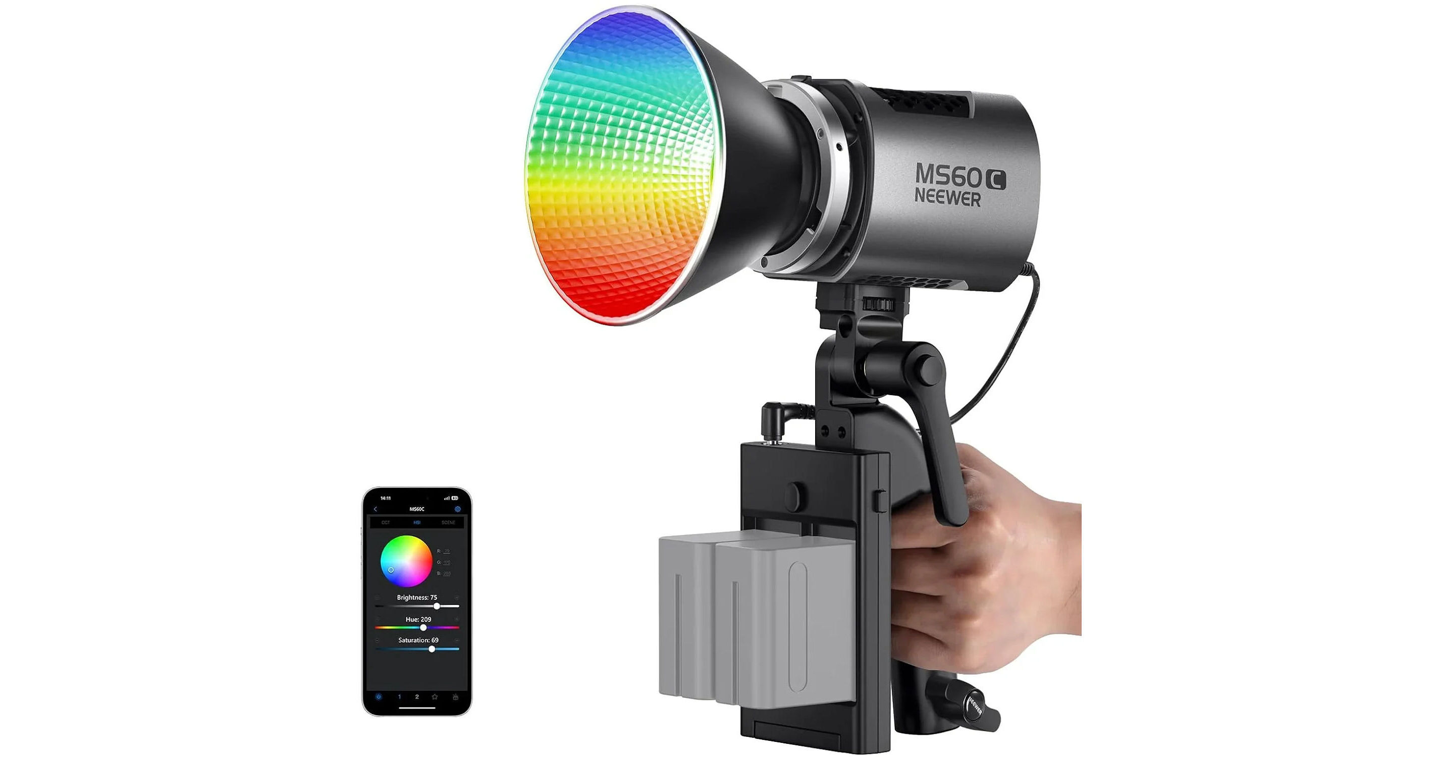 Neewer MS60C RGB LED Monolight 66604083Q B&H Photo Video