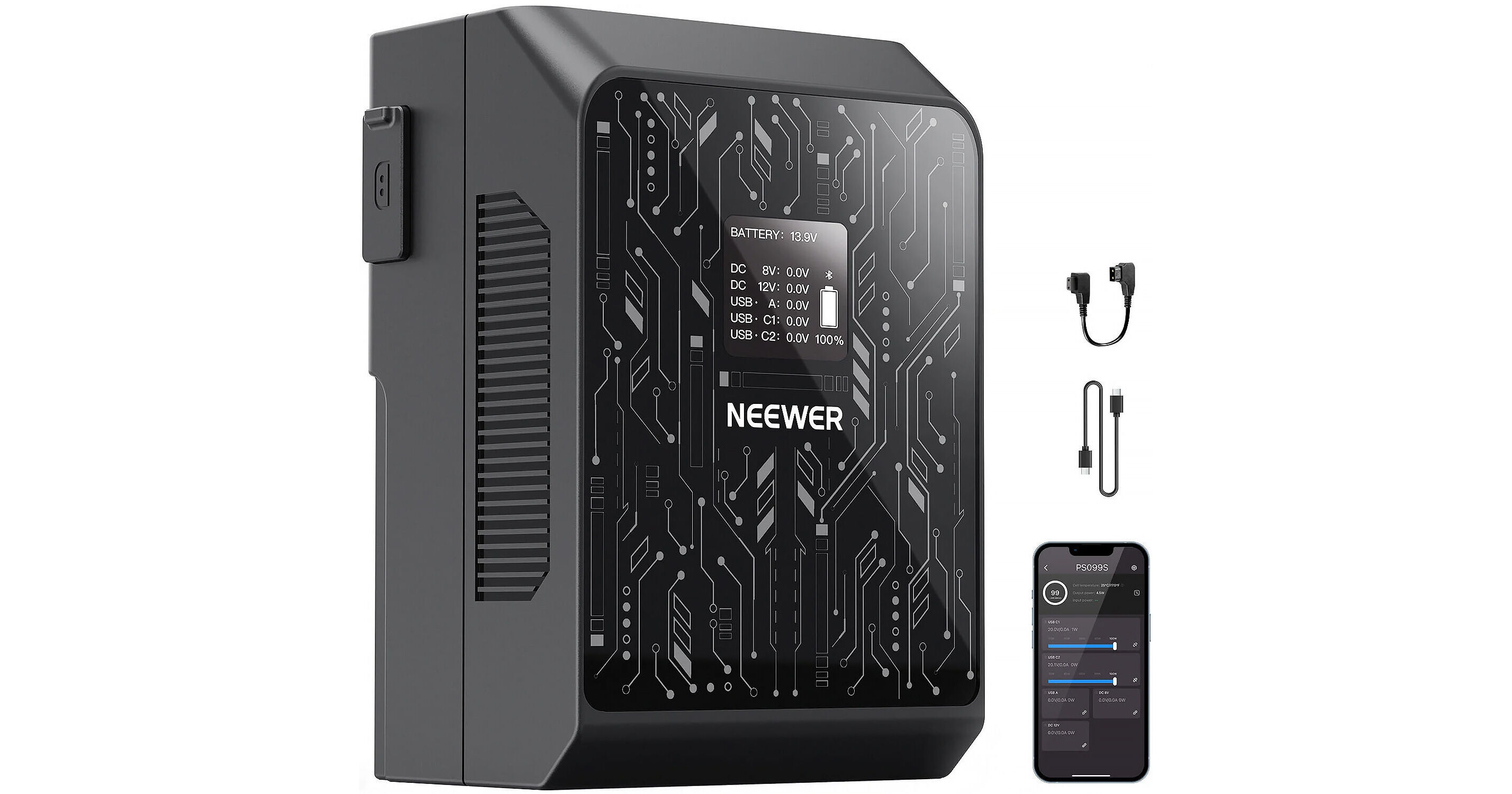 Neewer PS099S Mini Battery with App Control 66606452 B&H Photo